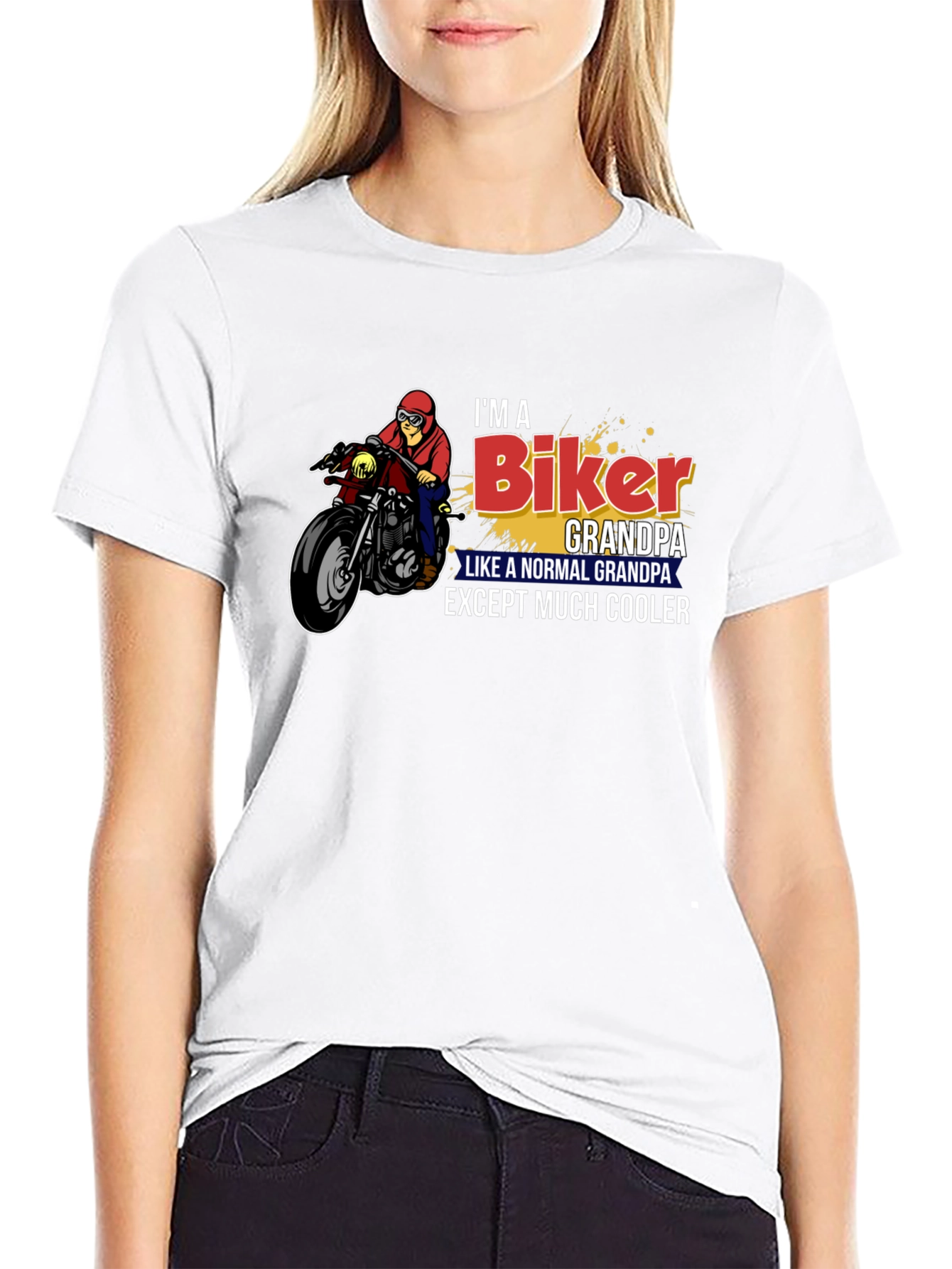 Black Biker Grandpa Graphic T-Shirt view 9