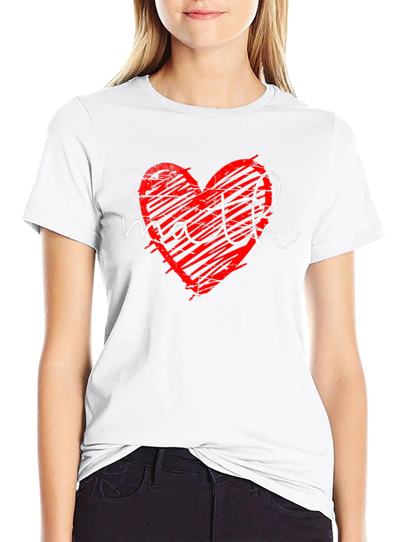 Black Math Heart Graphic T-Shirt - Perfect for Math Lovers view 9