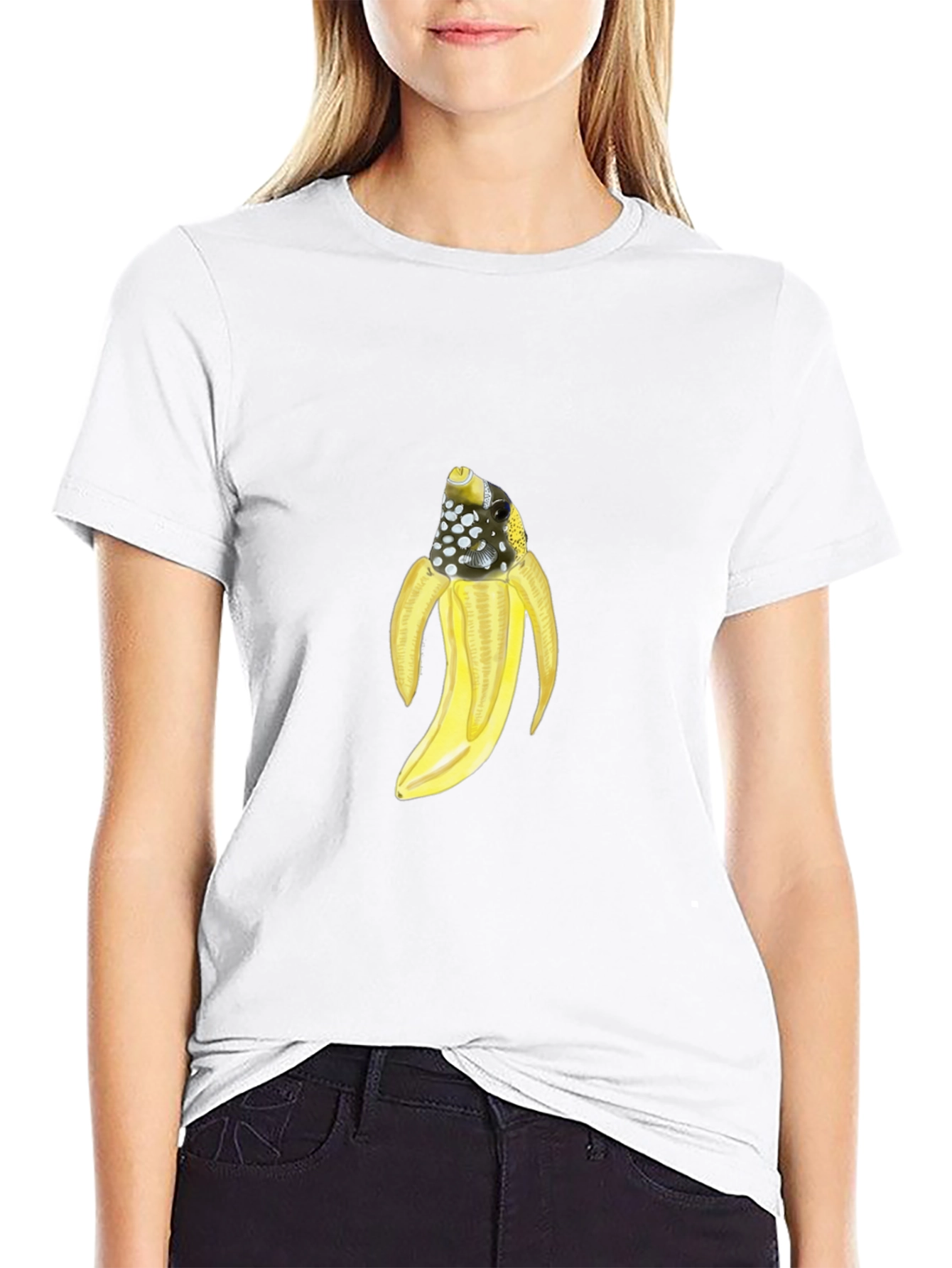 Black Banana Fish T-Shirt - Quirky Graphic Tee view 9