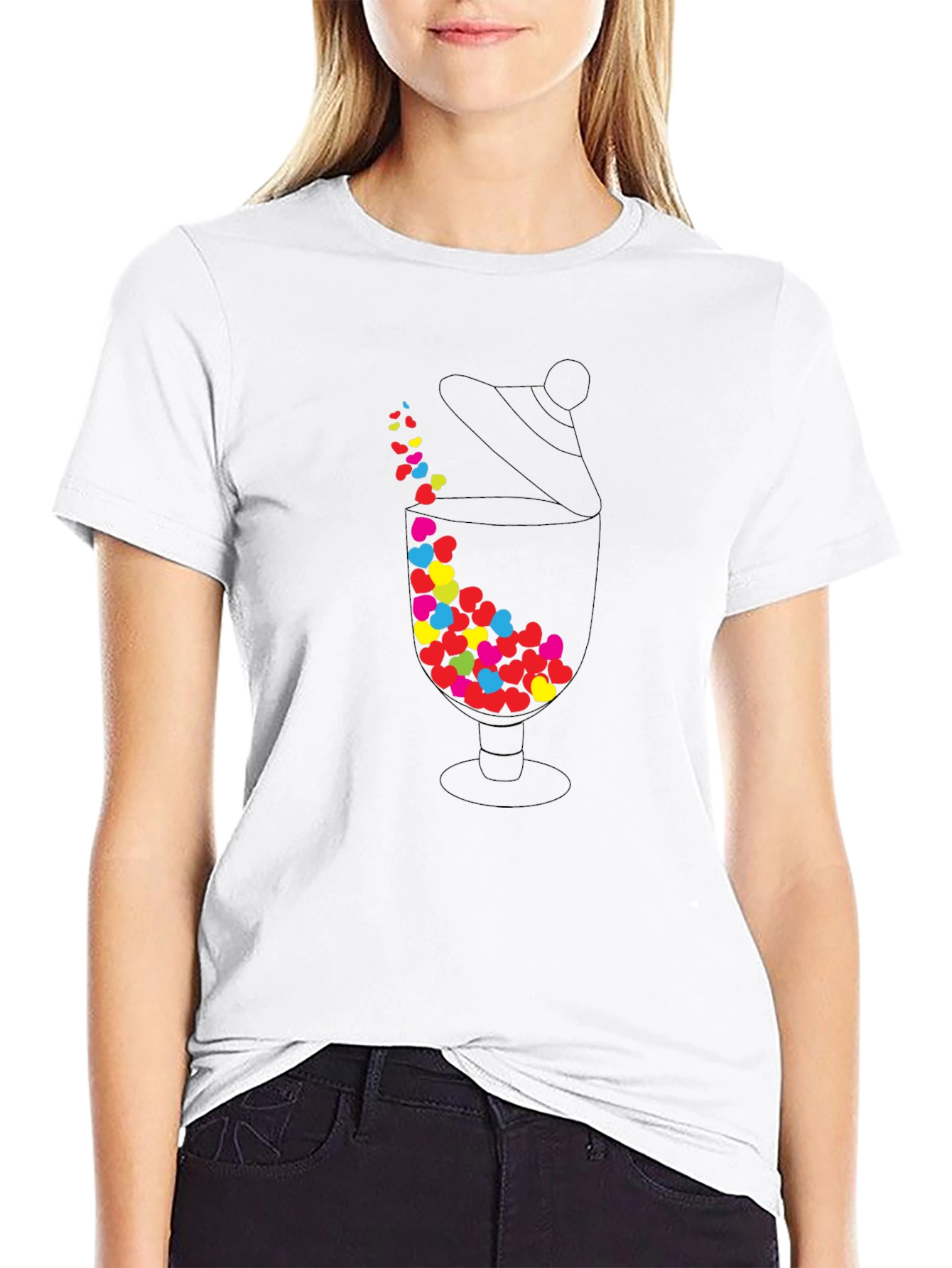Black Heart Candy Jar Graphic Tee - Black view 9