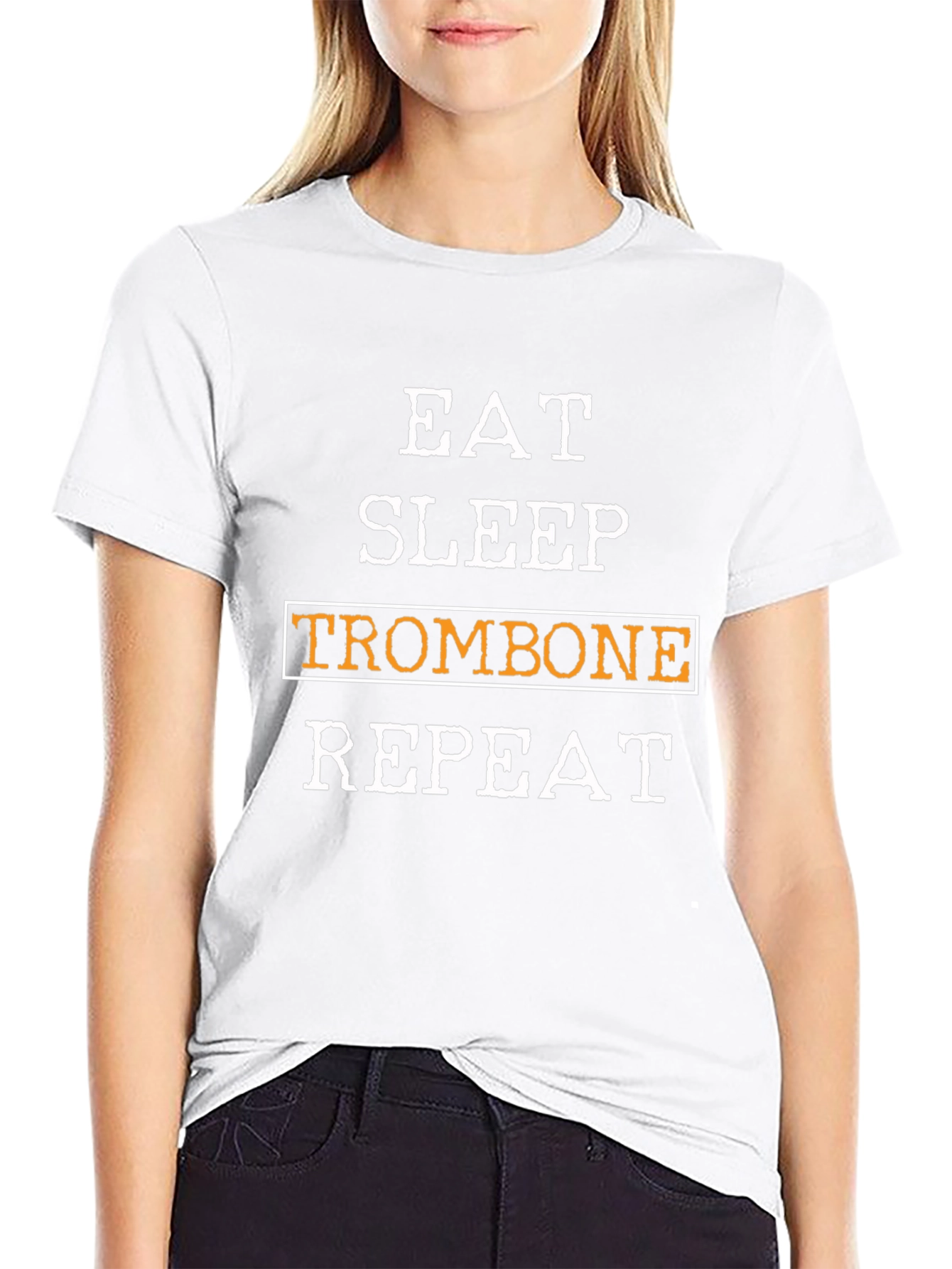Black Eat Sleep Trombone Repeat T-Shirt view 9