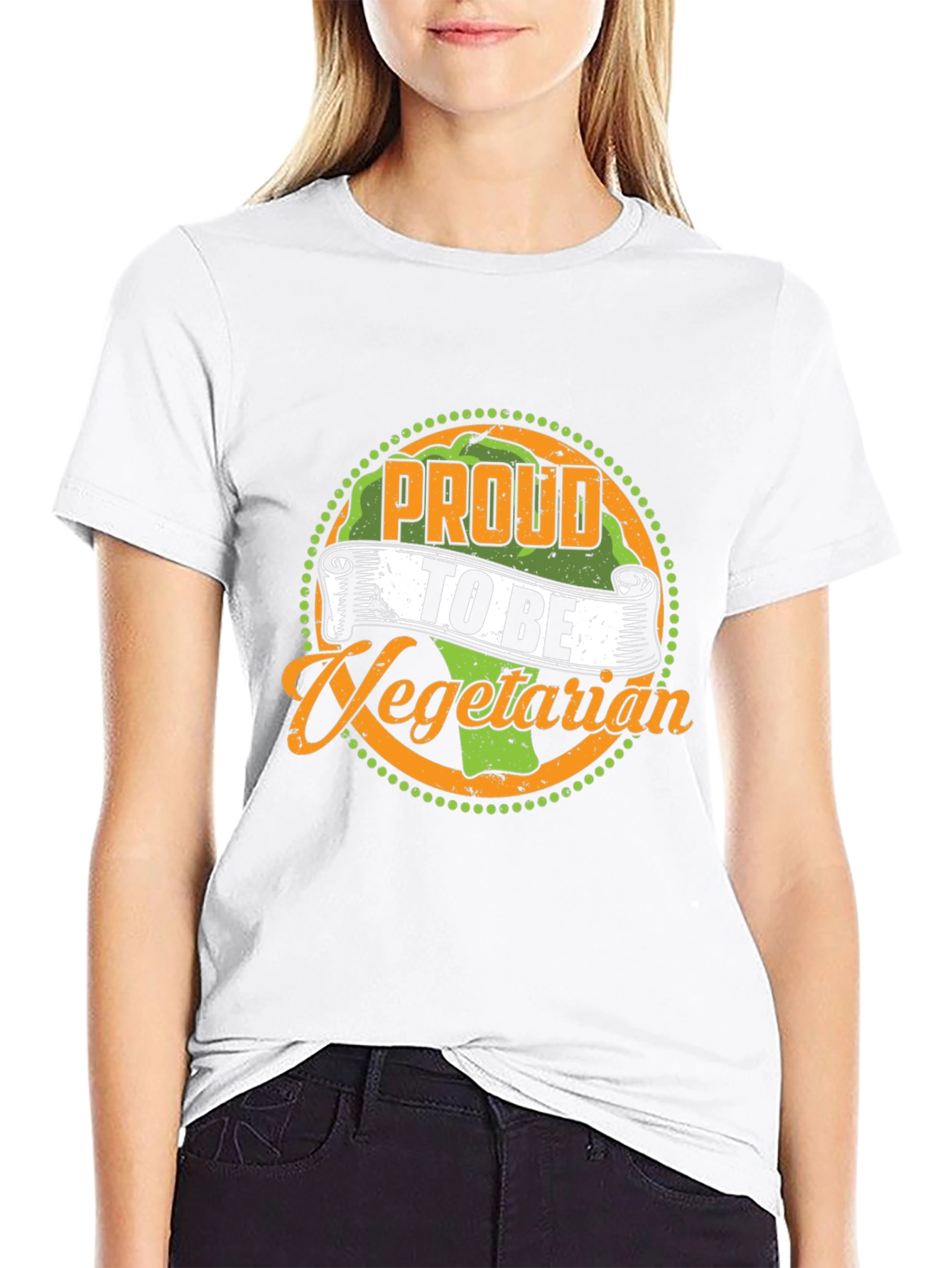 Black Proud to Be Vegetarian Graphic T-Shirt view 9