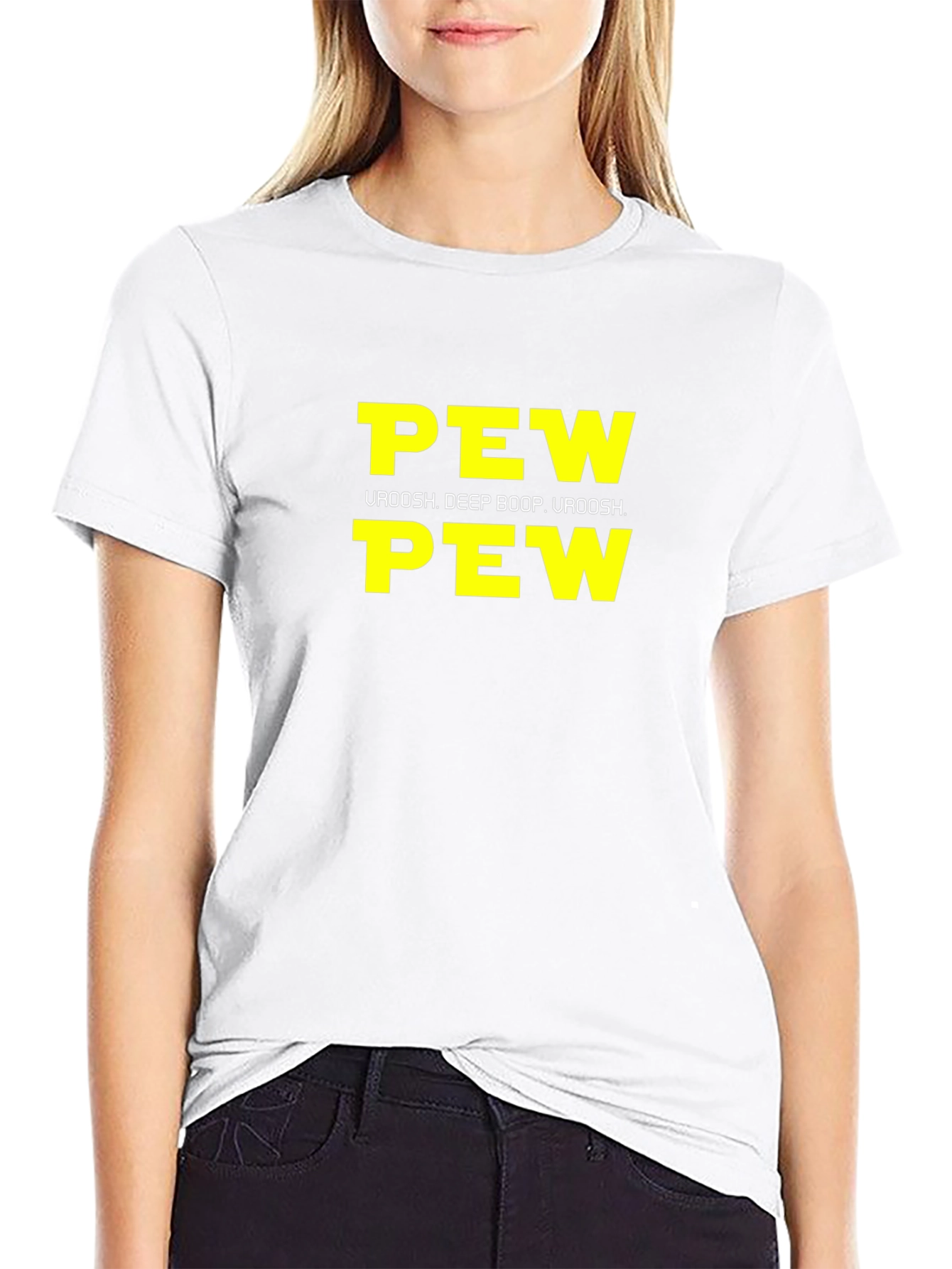 Black Pew Pew Uroosh Graphic T-Shirt - Black view 9