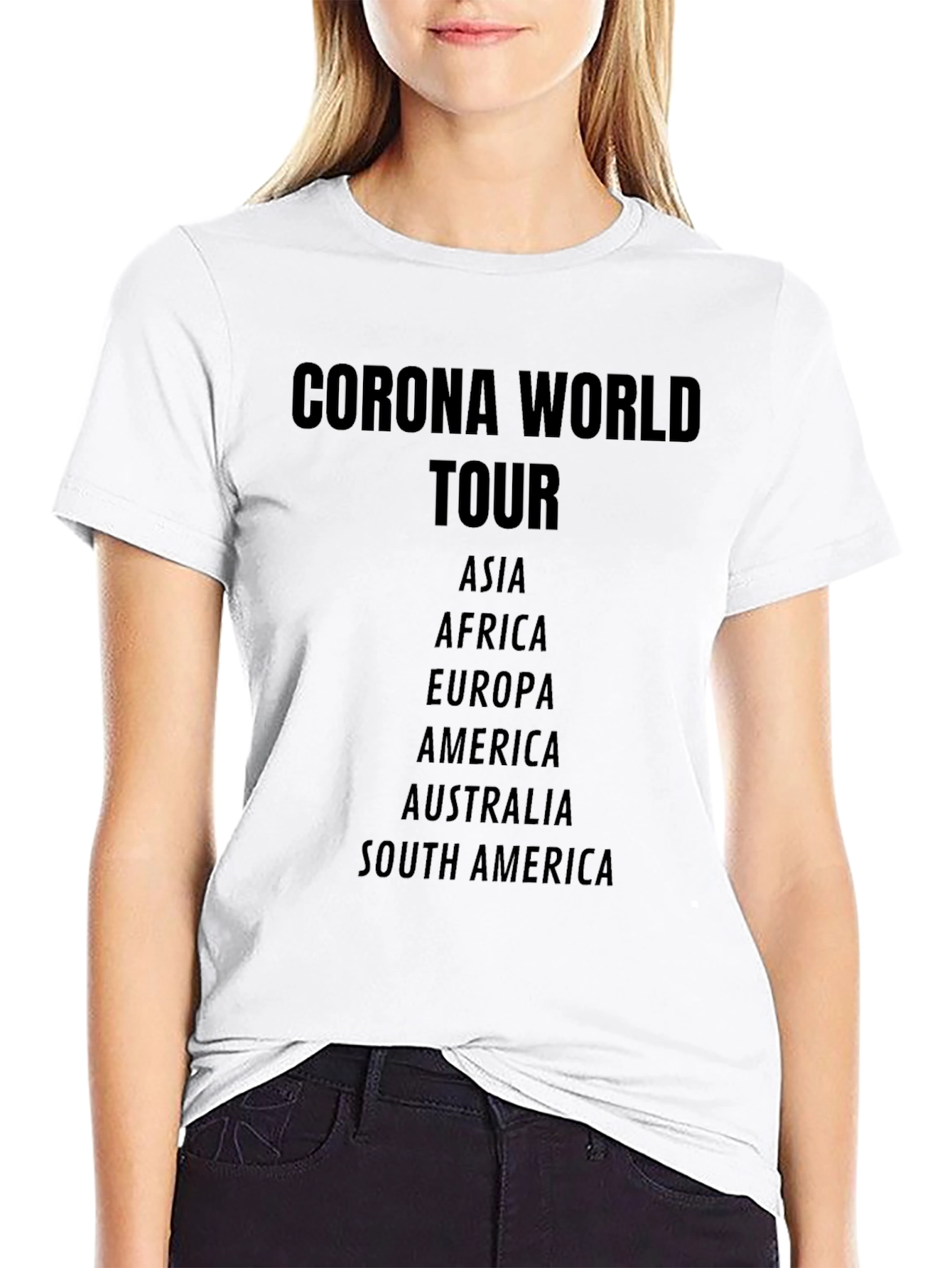 Black Corona World Tour Black Graphic T-Shirt view 9