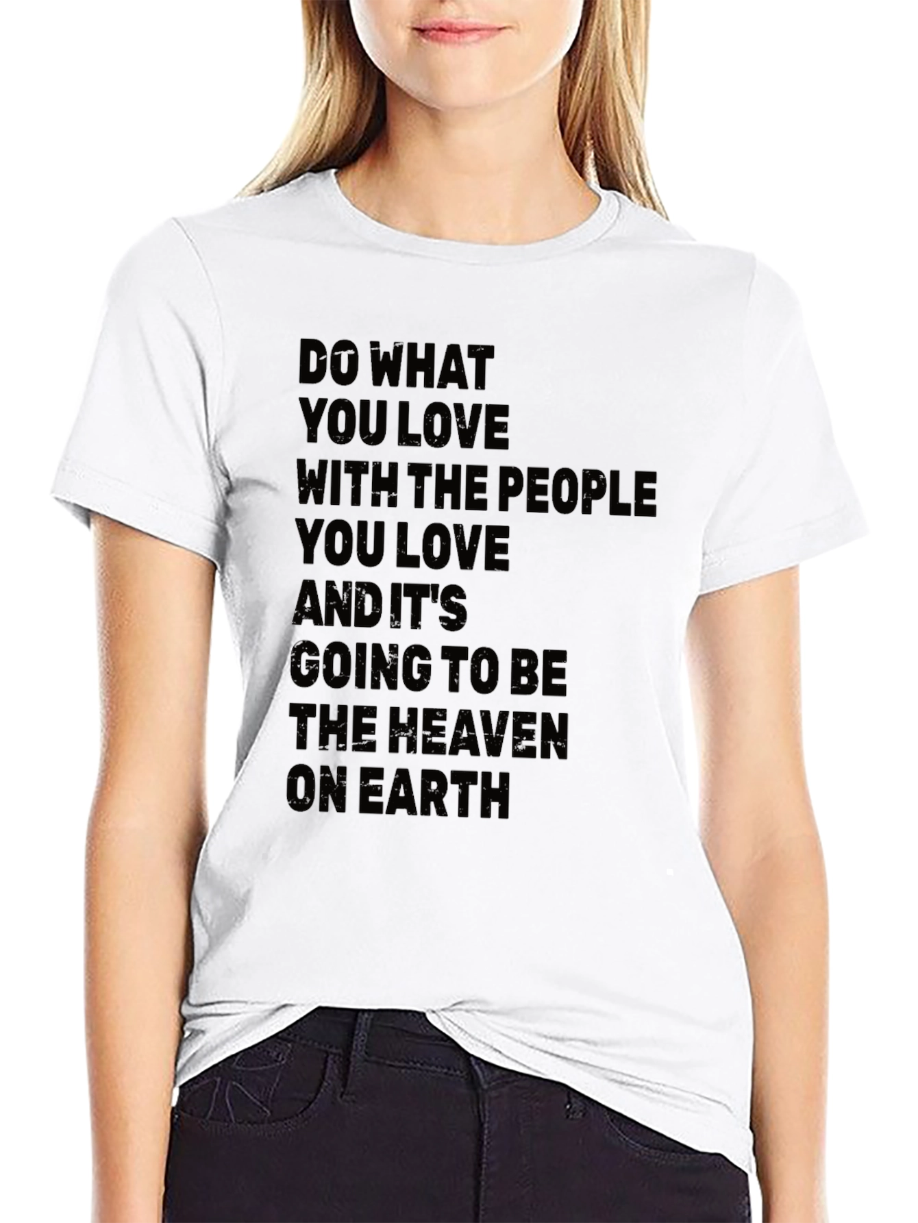 Black Inspirational Quote T-Shirt - 'Do What You Love' view 9