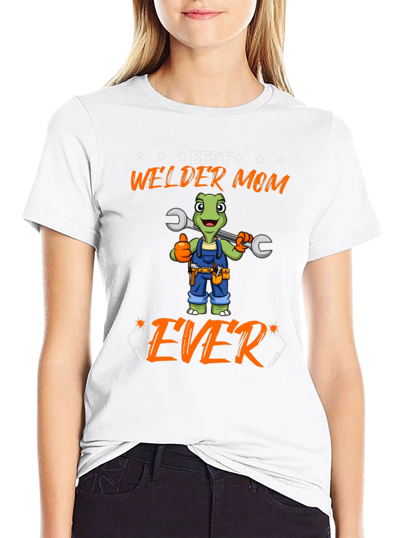 Black Best Welder Mom Ever T-Shirt view 9