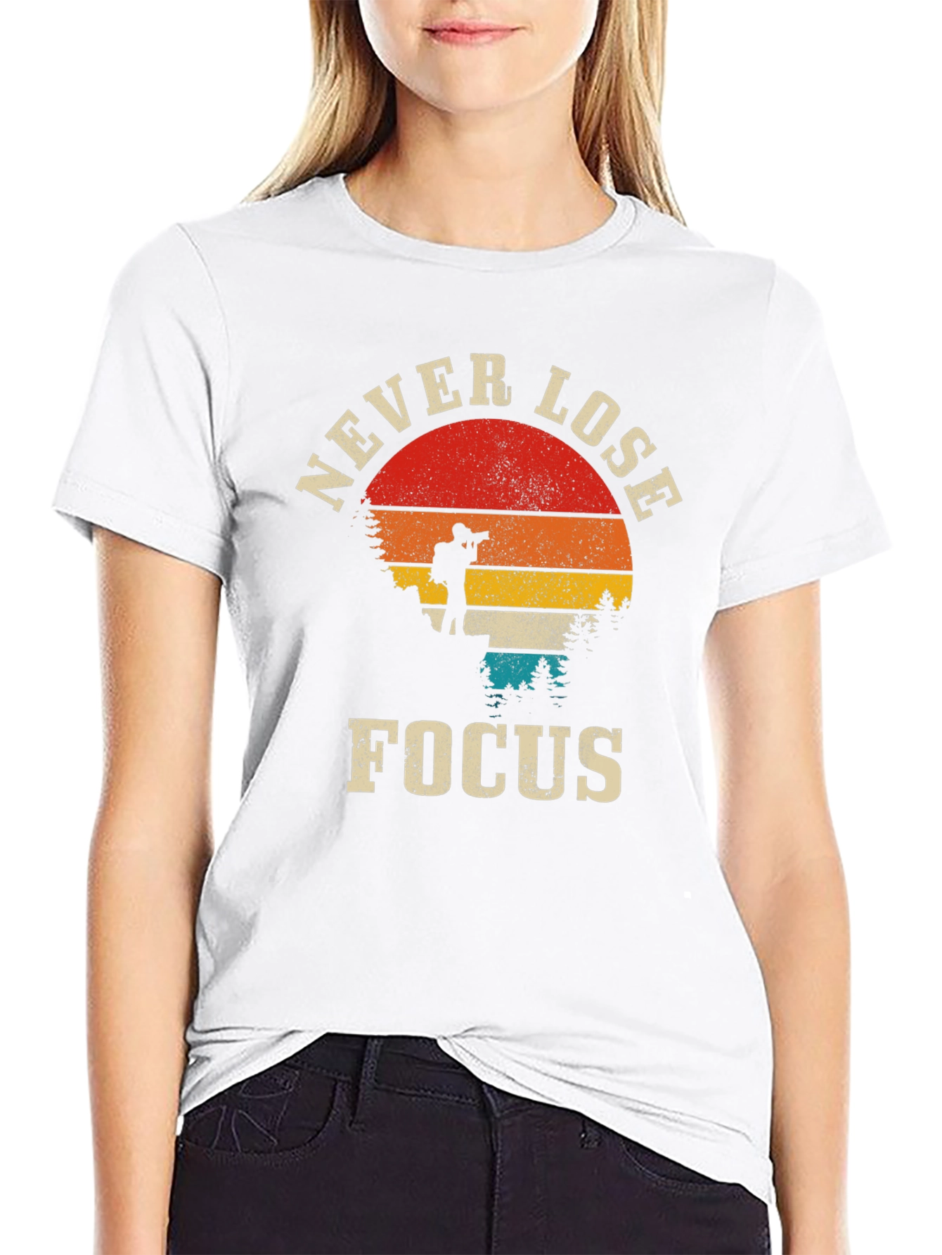 Black Never Lose Focus Photographer T-Shirt view 9