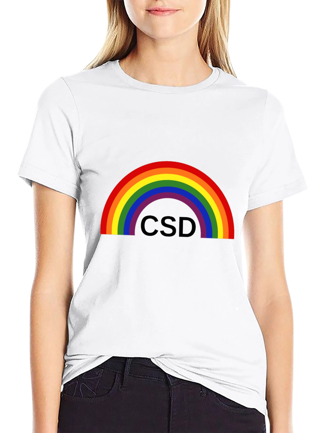 Black Rainbow CSD Pride T-Shirt - Black view 9
