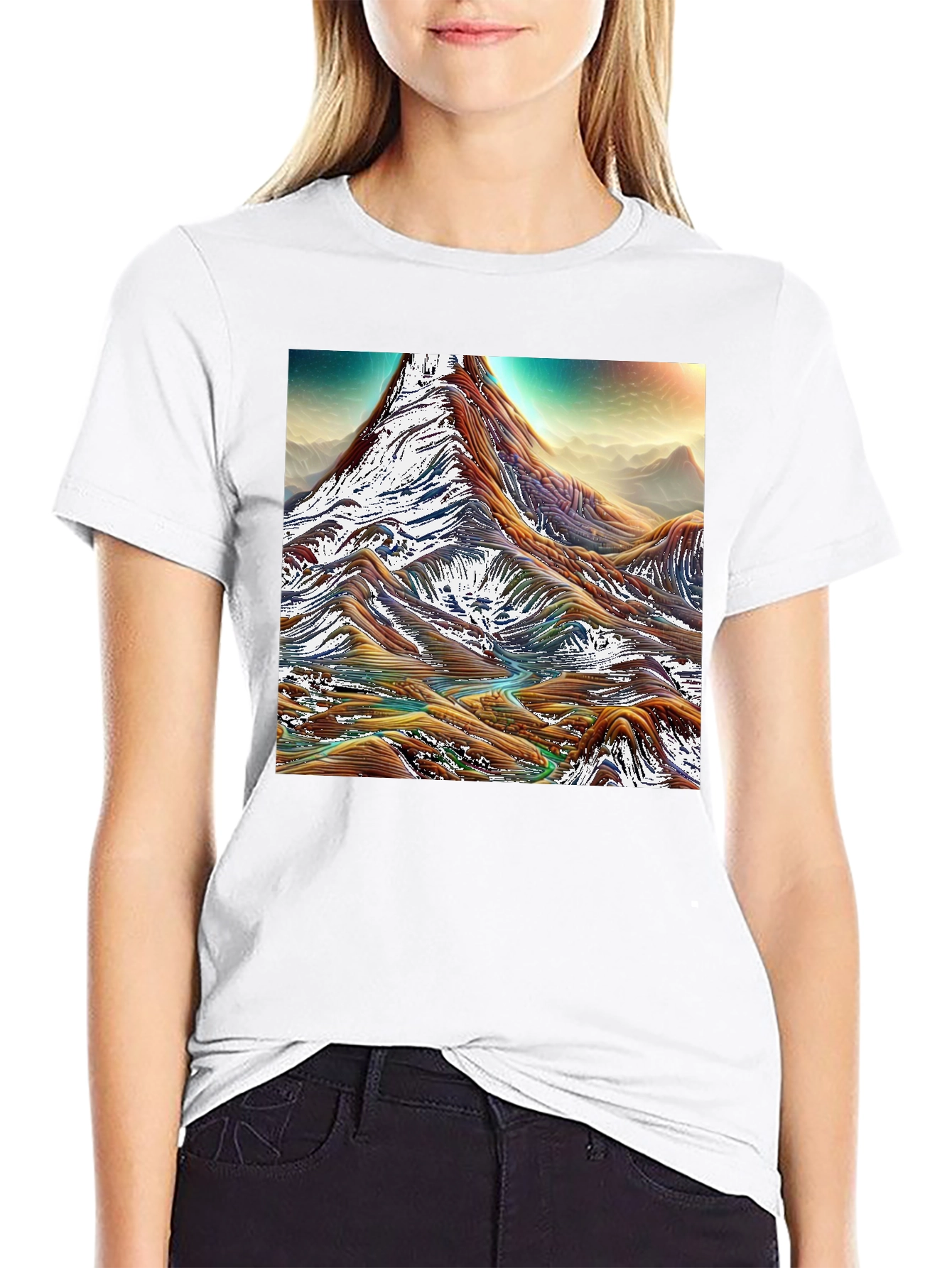 Black Mountain Range Graphic Tee - Black Cotton Comfort view 9