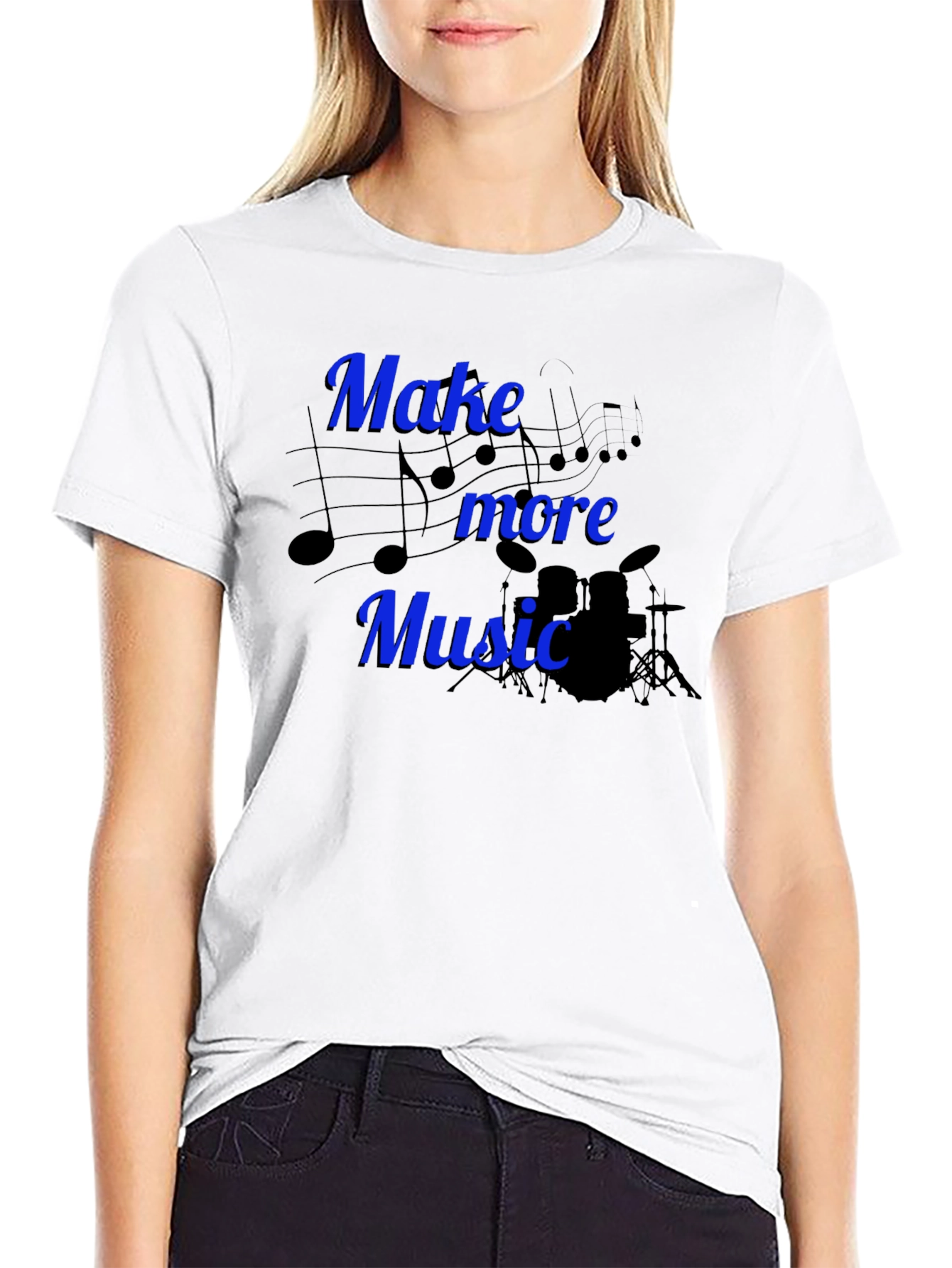 Black Make More Music Graphic Tee view 9