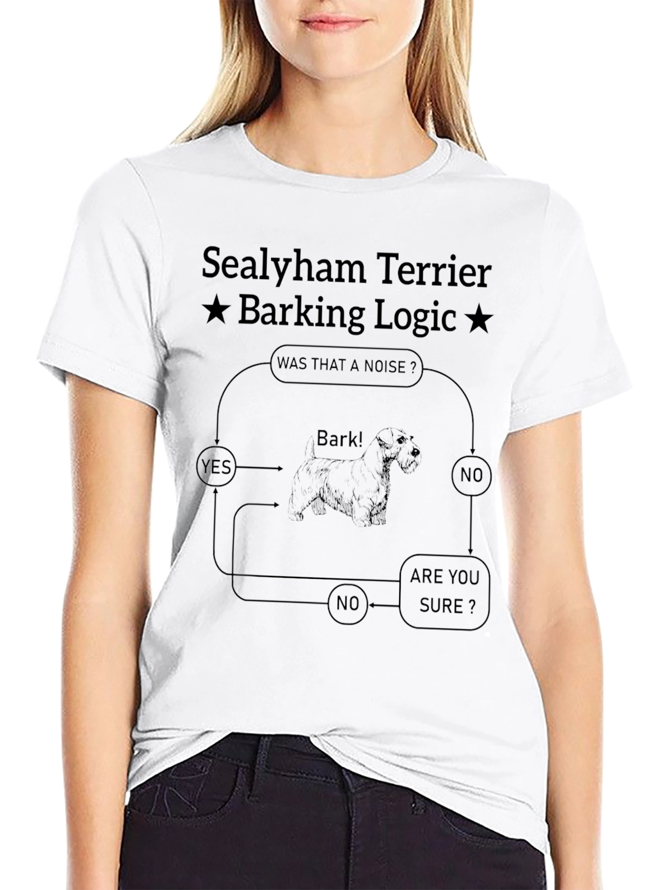Black Sealyham Terrier Barking Logic T-Shirt view 9