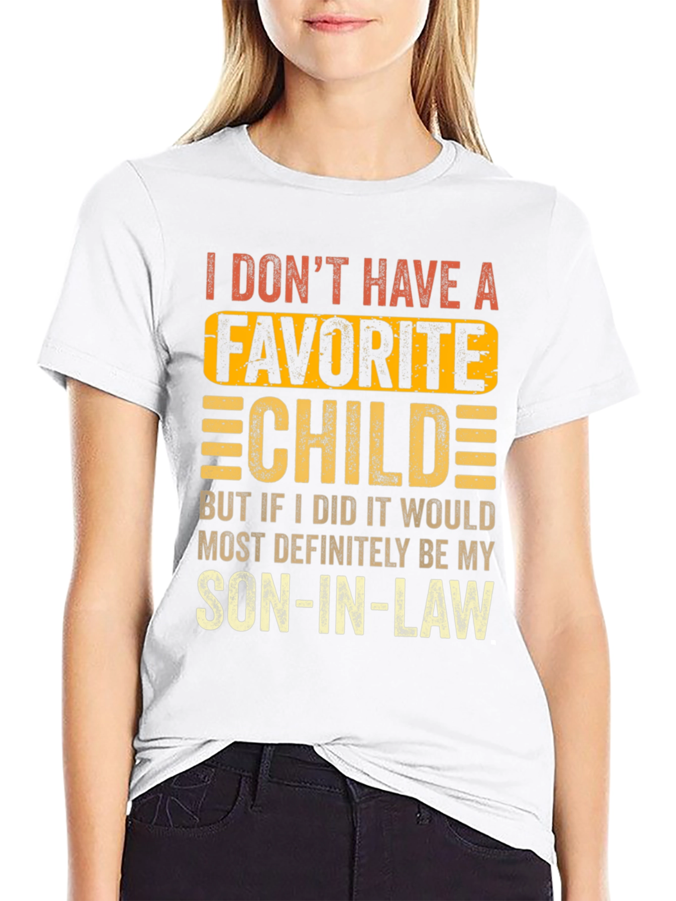 Black Funny "Son-in-Law is My Favorite Child" Black T-Shirt view 9