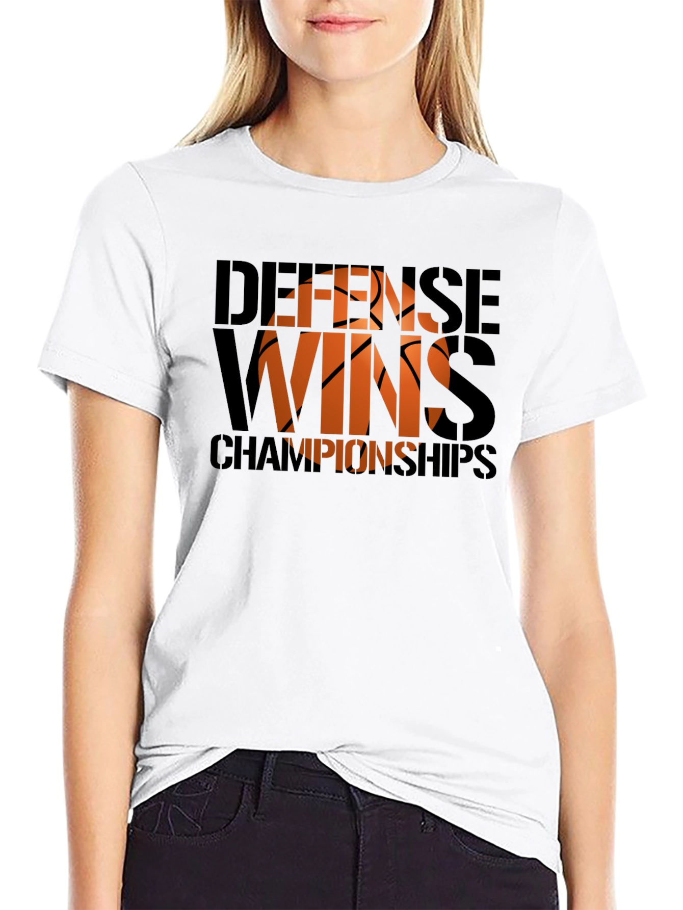 Black Defense Wins Championships Basketball Graphic Tee view 9