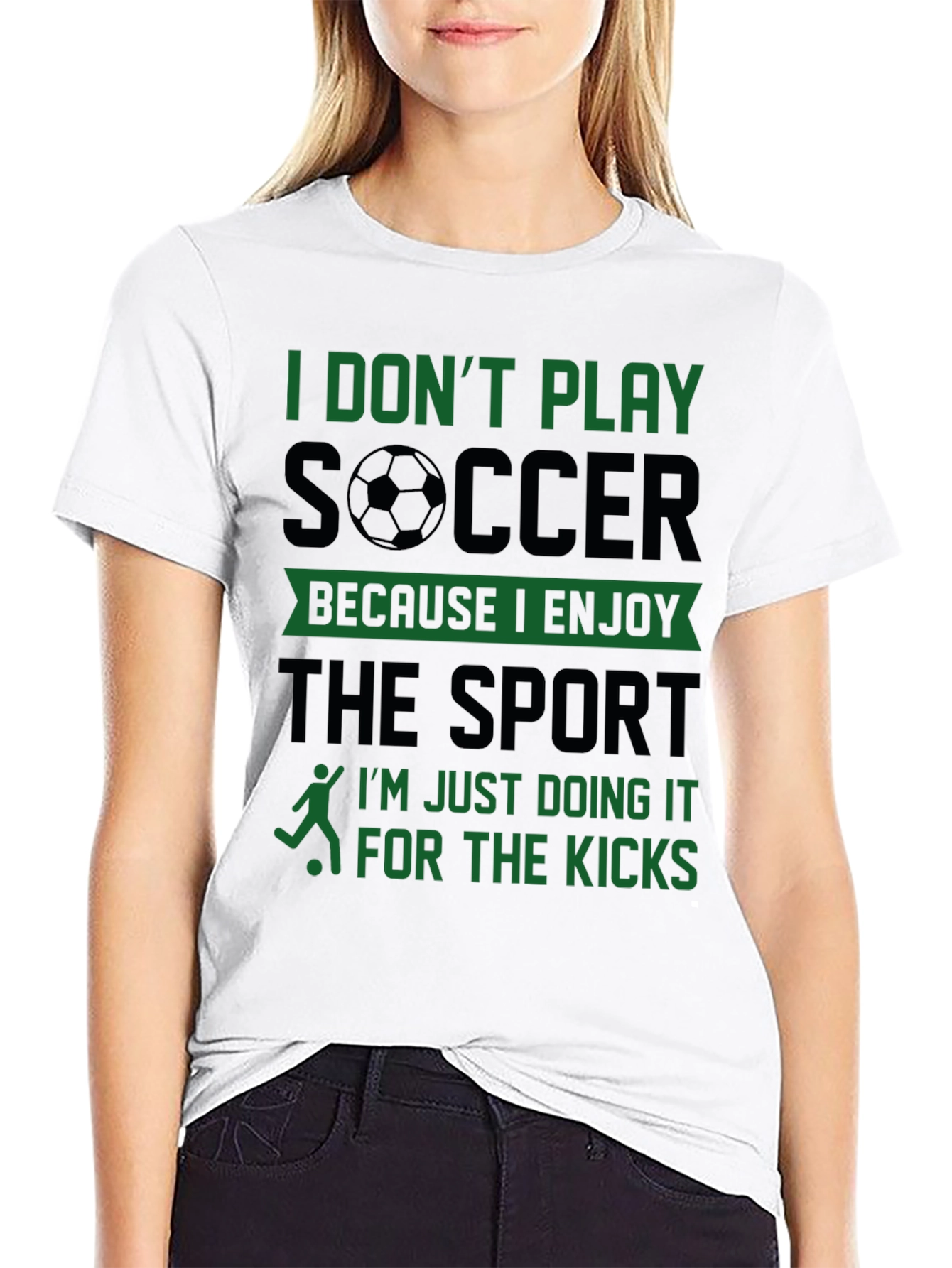 Black Funny Soccer T-Shirt - I Don't Play for Enjoyment view 9