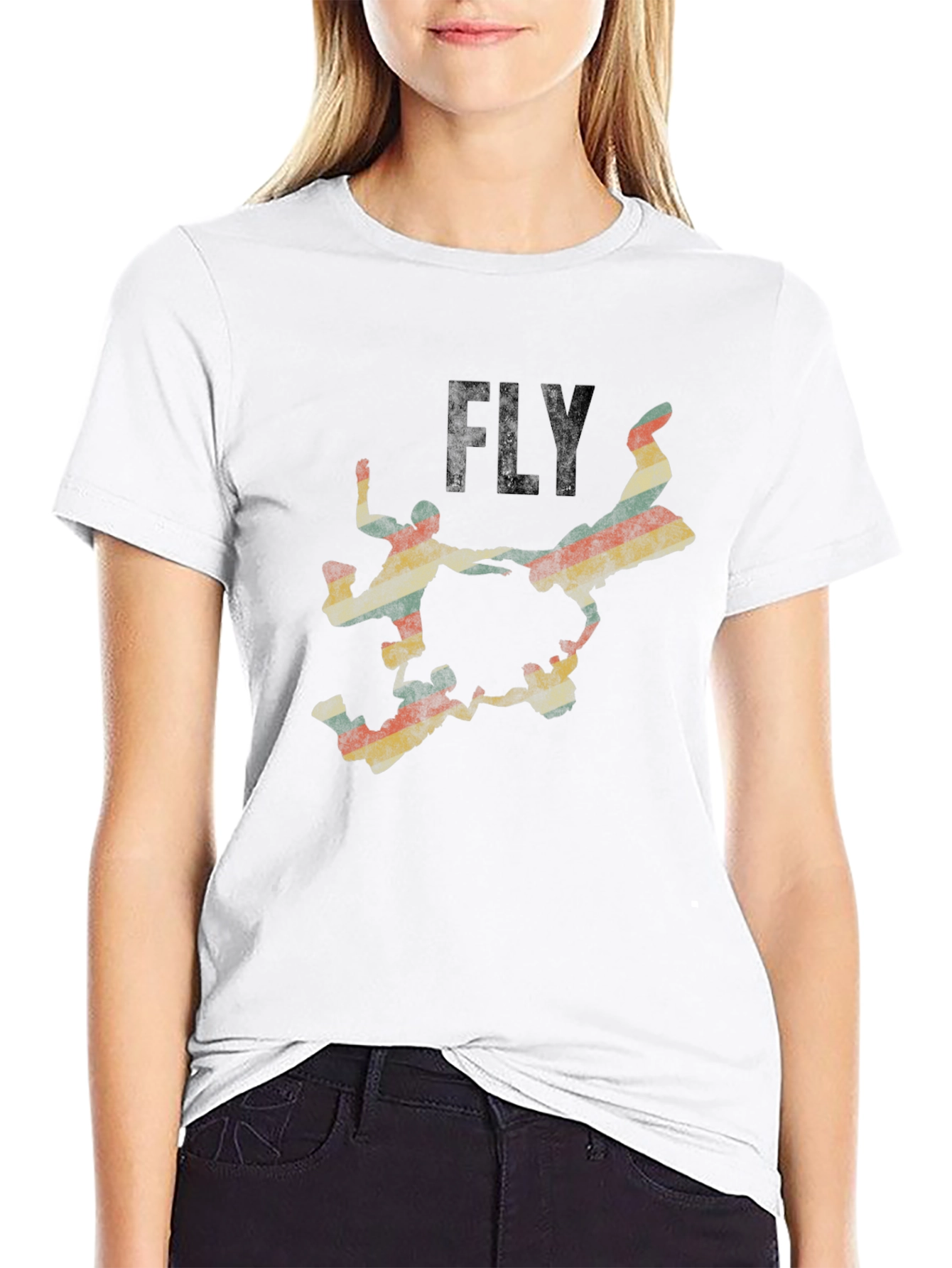 Black Vintage Skydive Graphic Black T-Shirt view 9