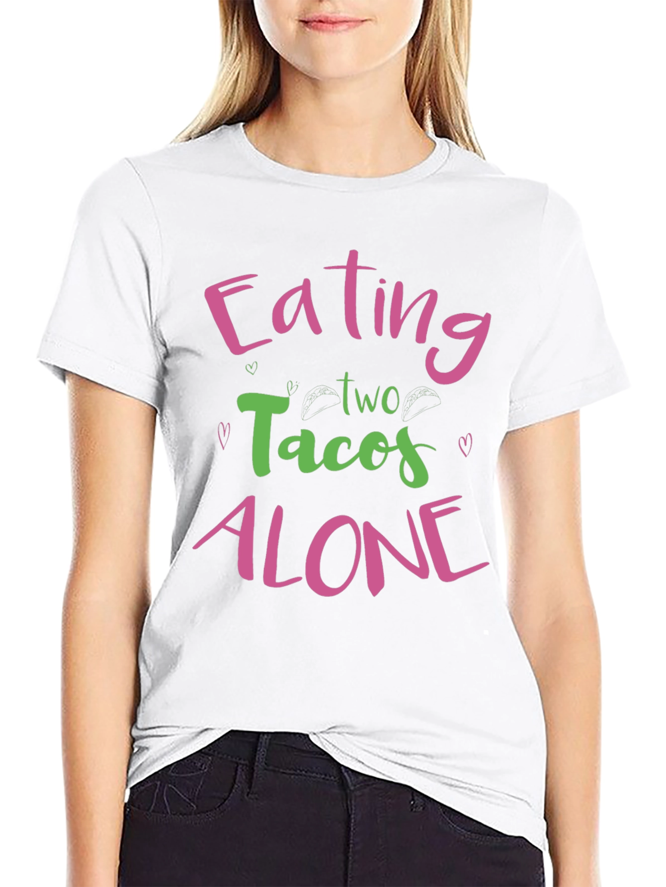 Black Eating Tacos Alone Graphic Tee view 9