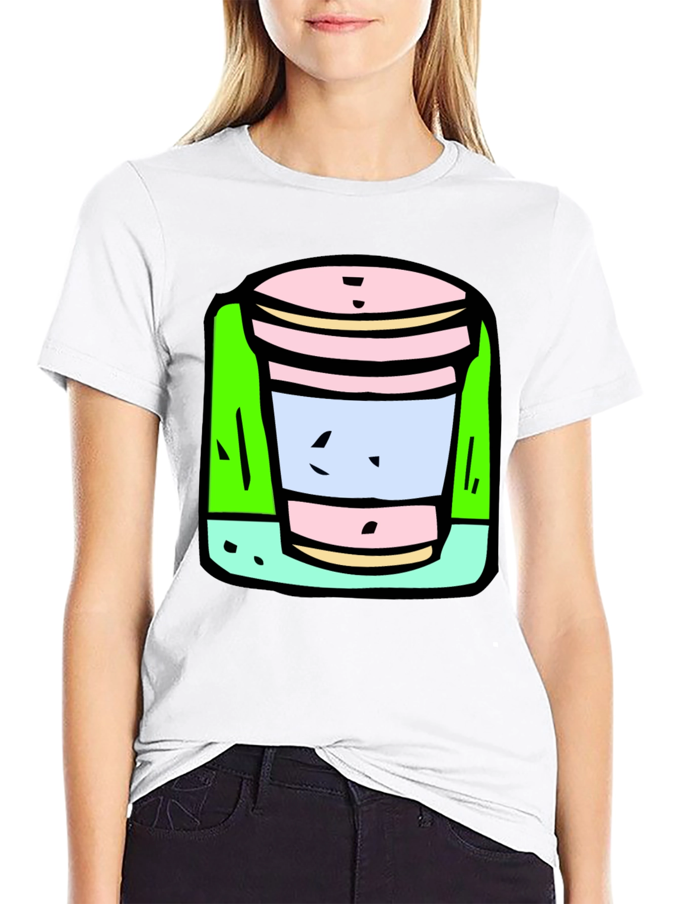 Black Cartoon Cup T-Shirt: Fun, Unique Graphic Tee view 9
