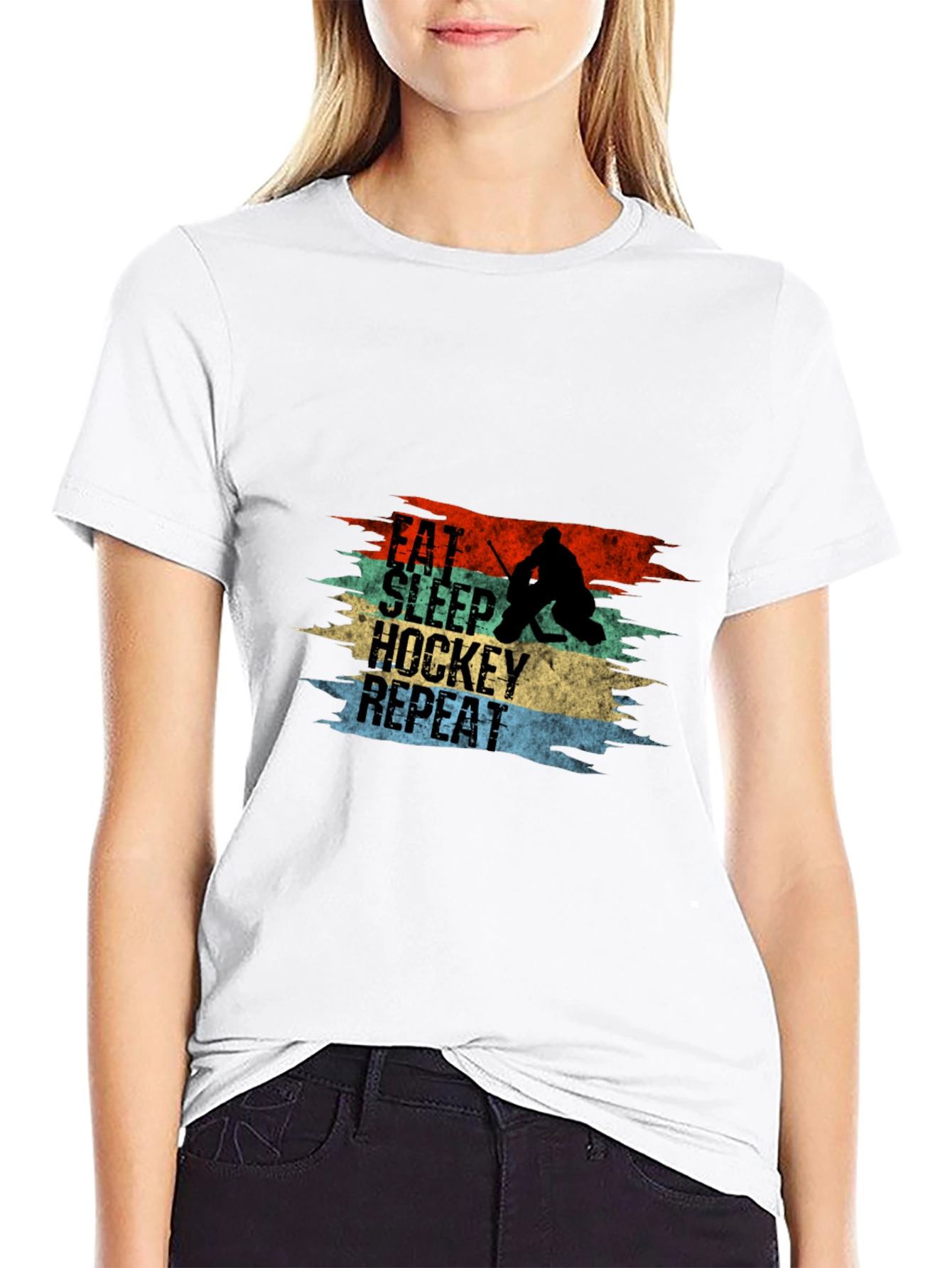 Eat Sleep Hockey Repeat Graphic Tee - 9