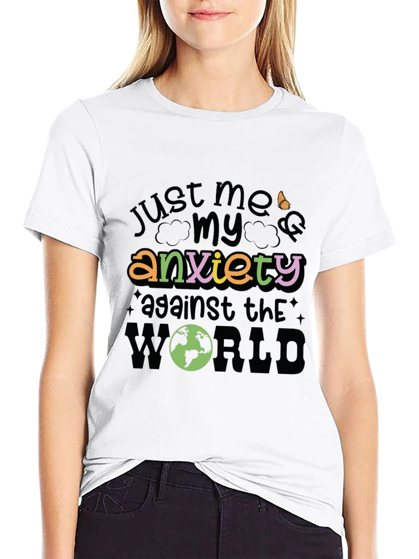 Anxiety T-Shirt - Just Me, My Anxiety Against the World - 9