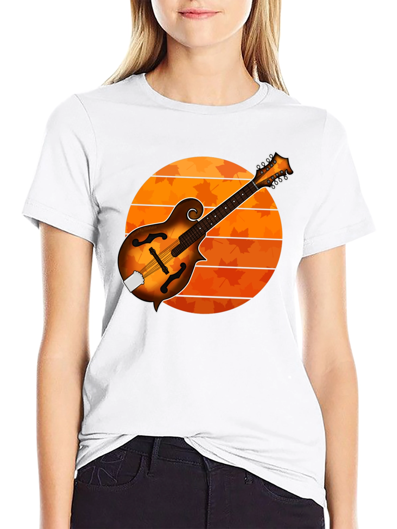 Black Mandolin Sunset Graphic Tee - Musician's Gift view 9