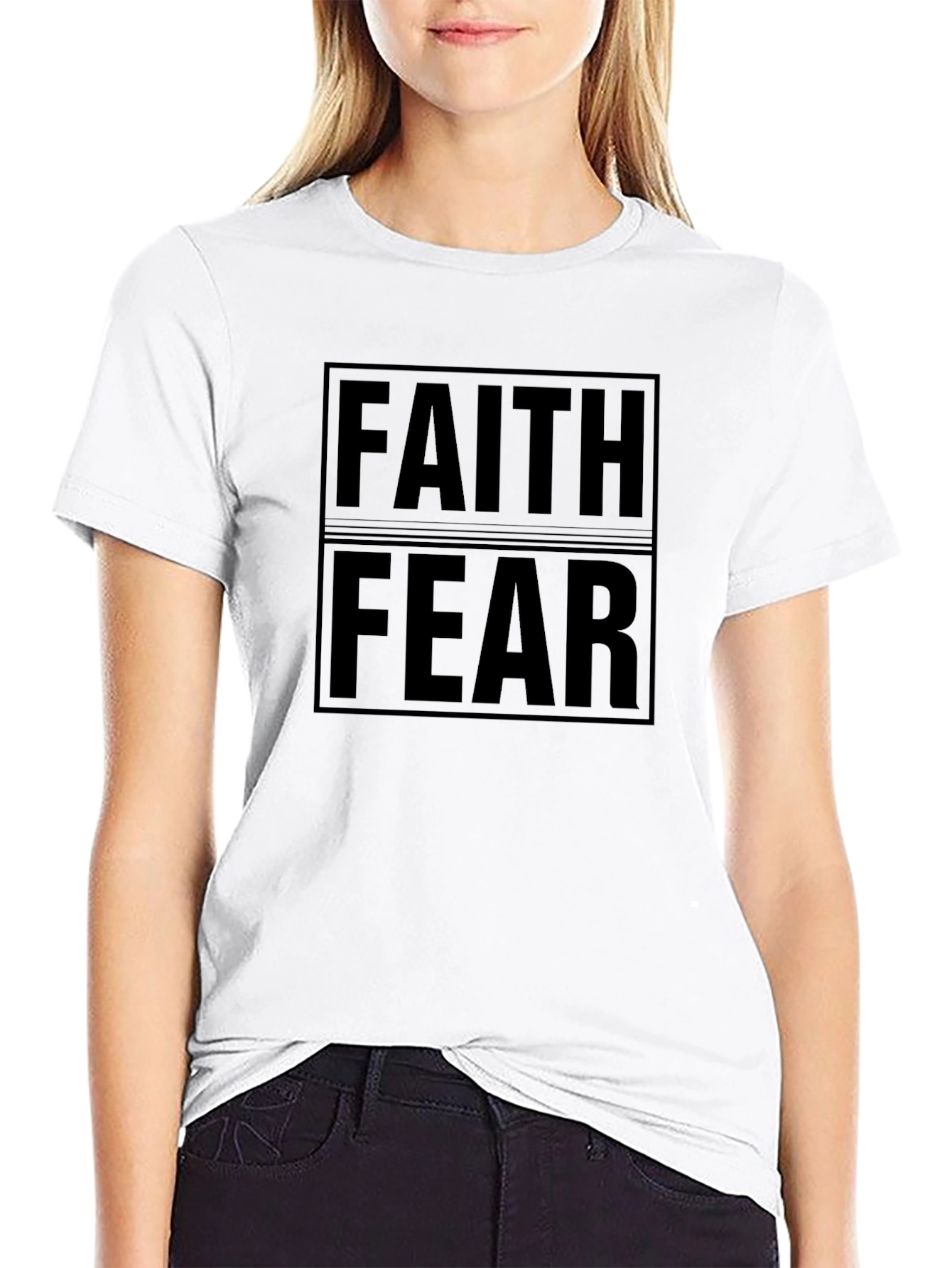 Black Faith Over Fear Graphic Tee - Mens view 9