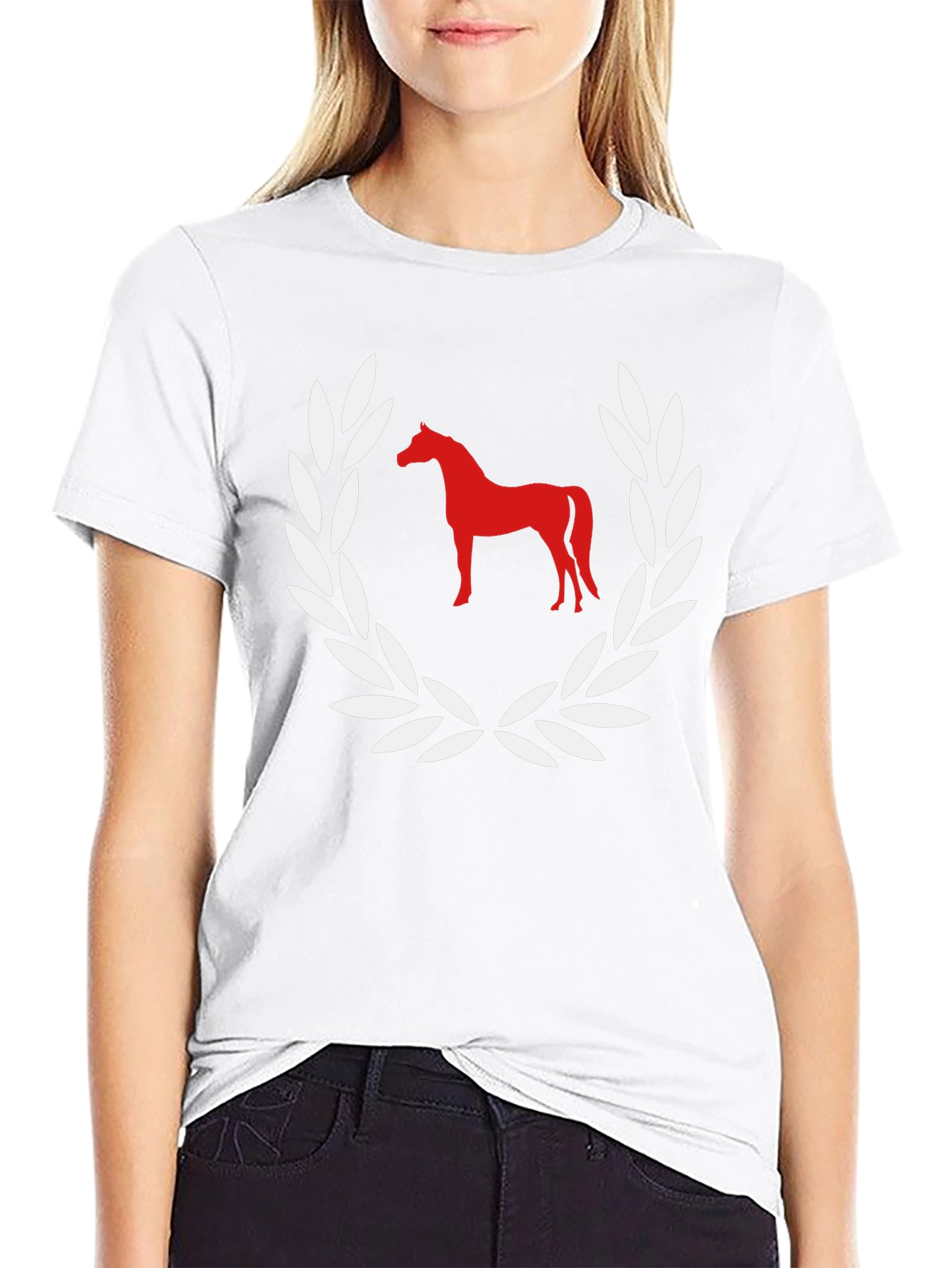 Black Horse Laurel Wreath Graphic Tee - Stylish Casual Shirt view 9