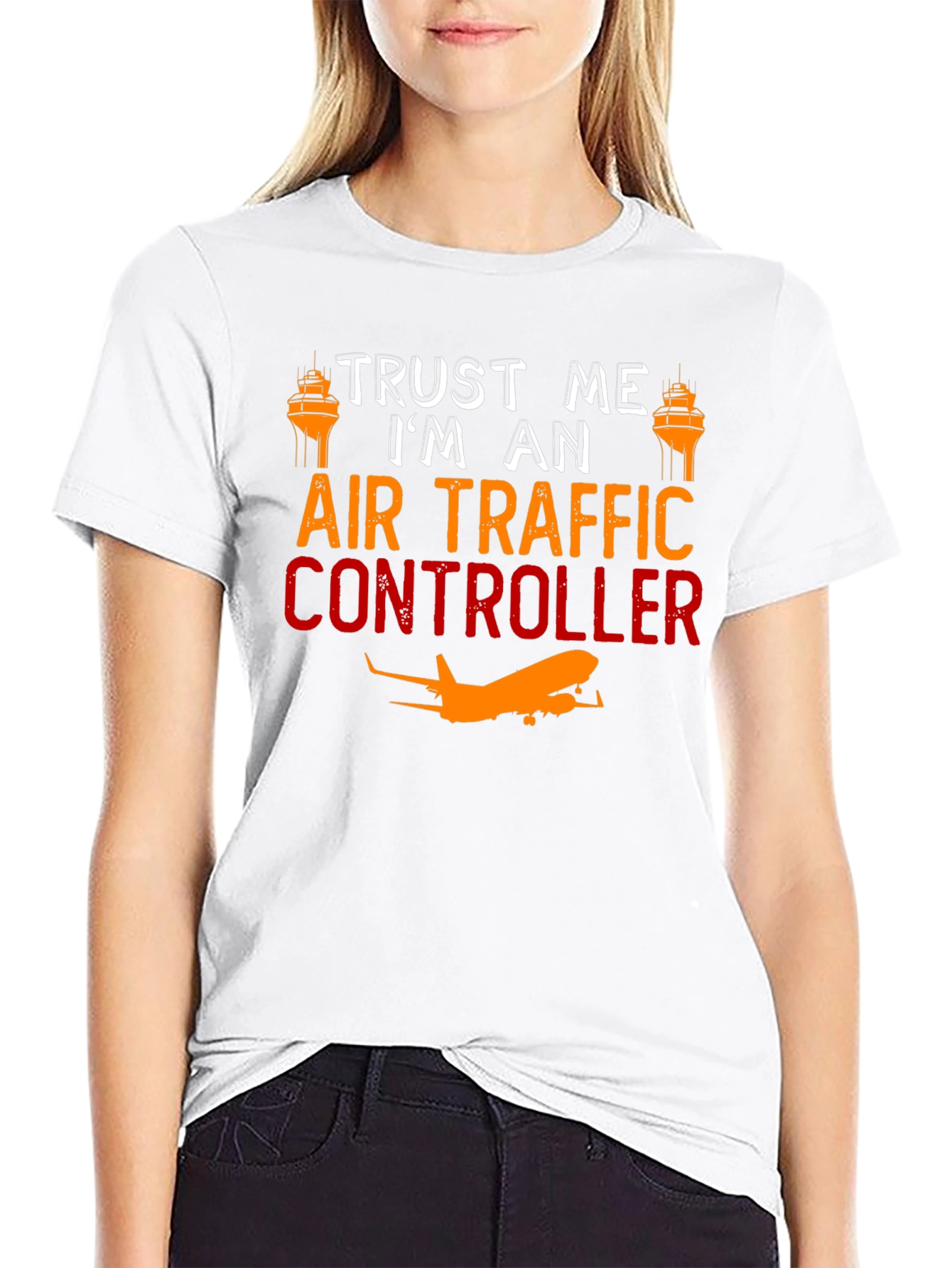 Black Air Traffic Controller T-Shirt - Funny Aviation Gift view 9