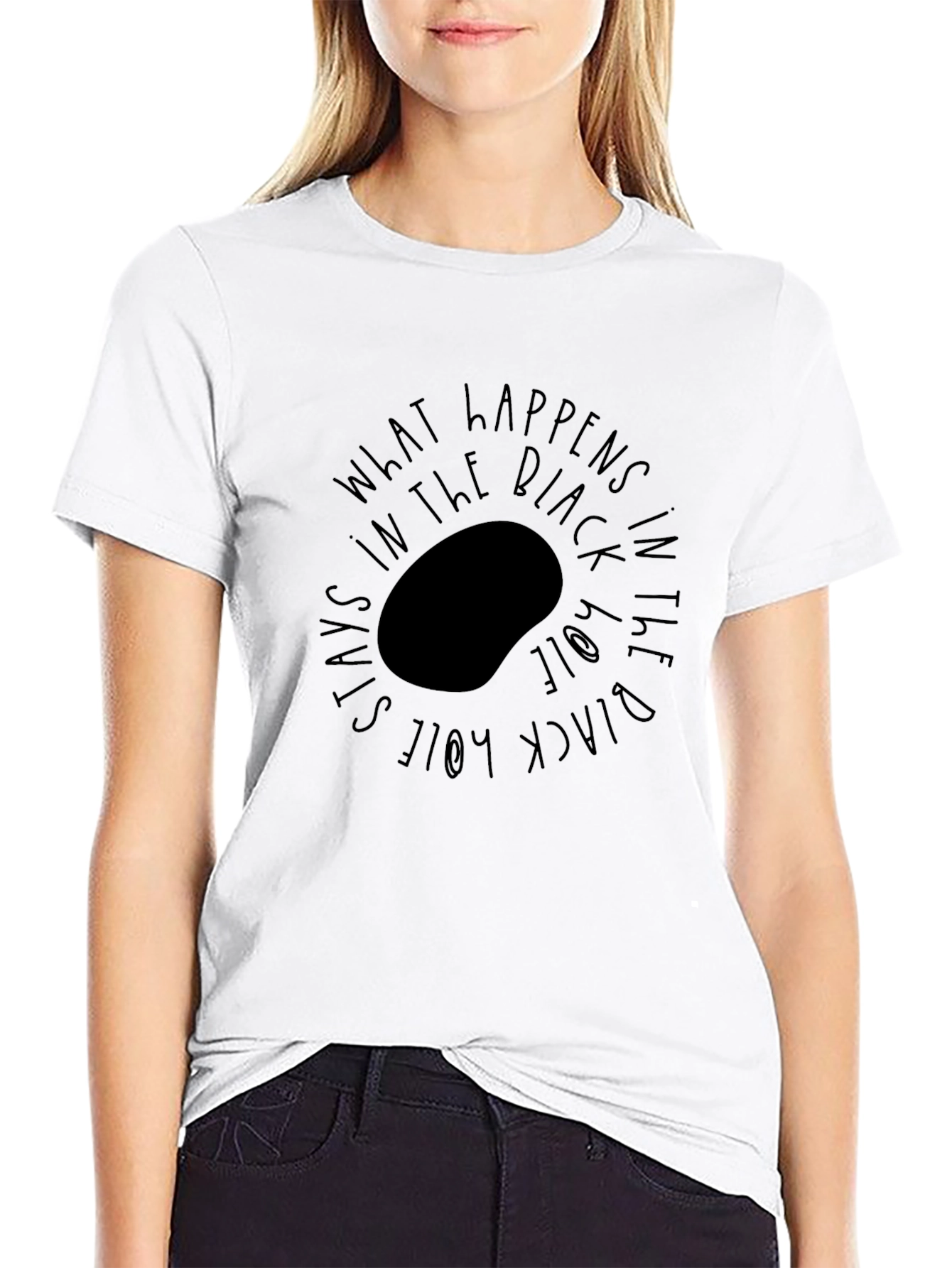 Black Black Hole Graphic Tee - What Happens in the Black Hole view 9