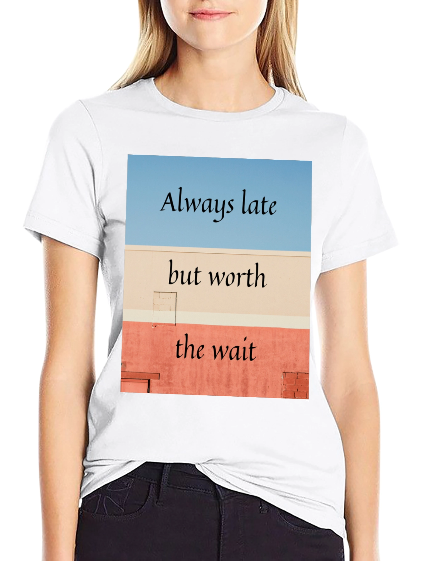 Black Always Late Worth the Wait Black T-Shirt view 9