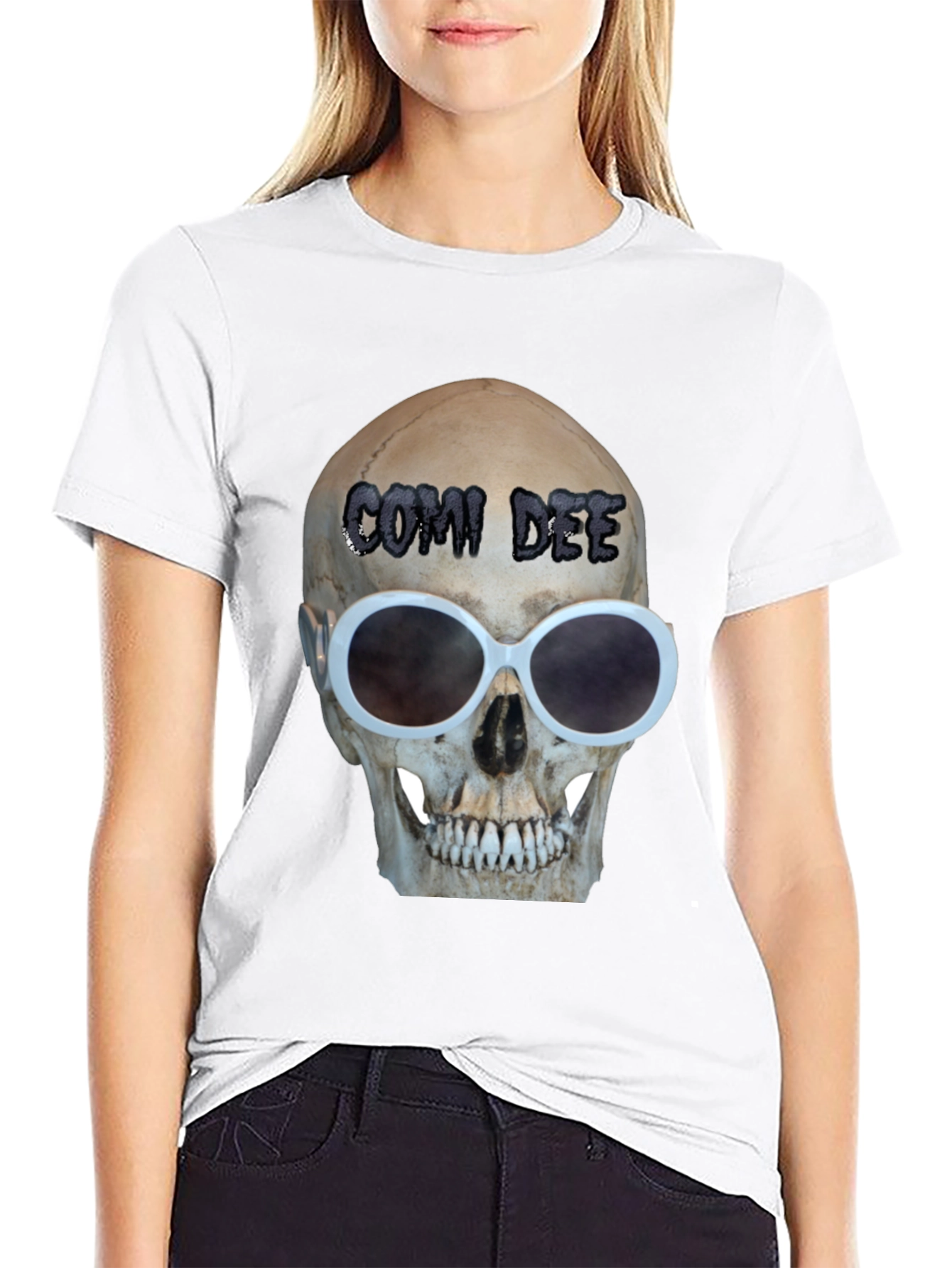 Black Skull Sunglasses T-Shirt - Comi Dee view 9
