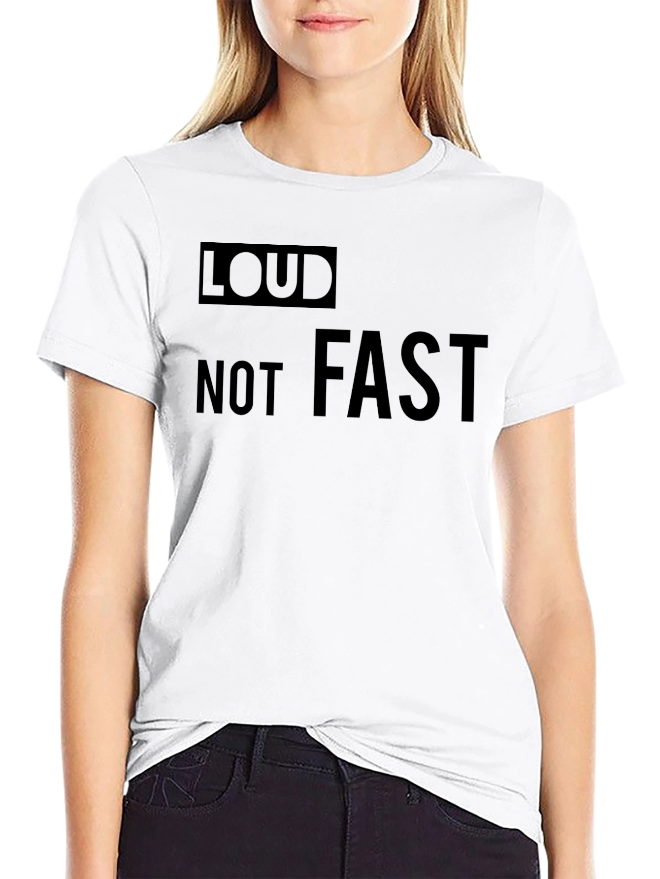 Black Loud Not Fast Graphic Tee - Black Cotton view 9