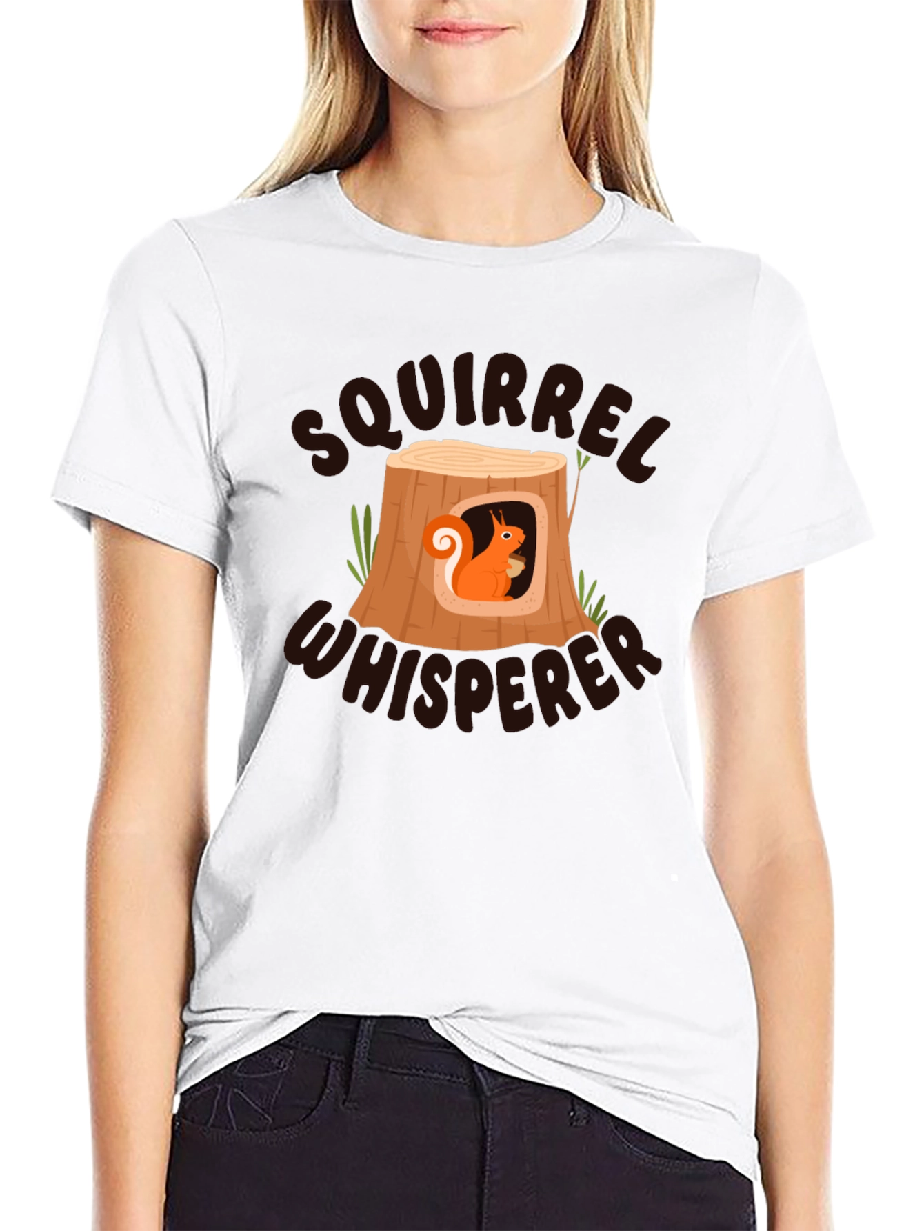 Black Squirrel Whisperer Black T-Shirt - Nature Lover Tee view 9