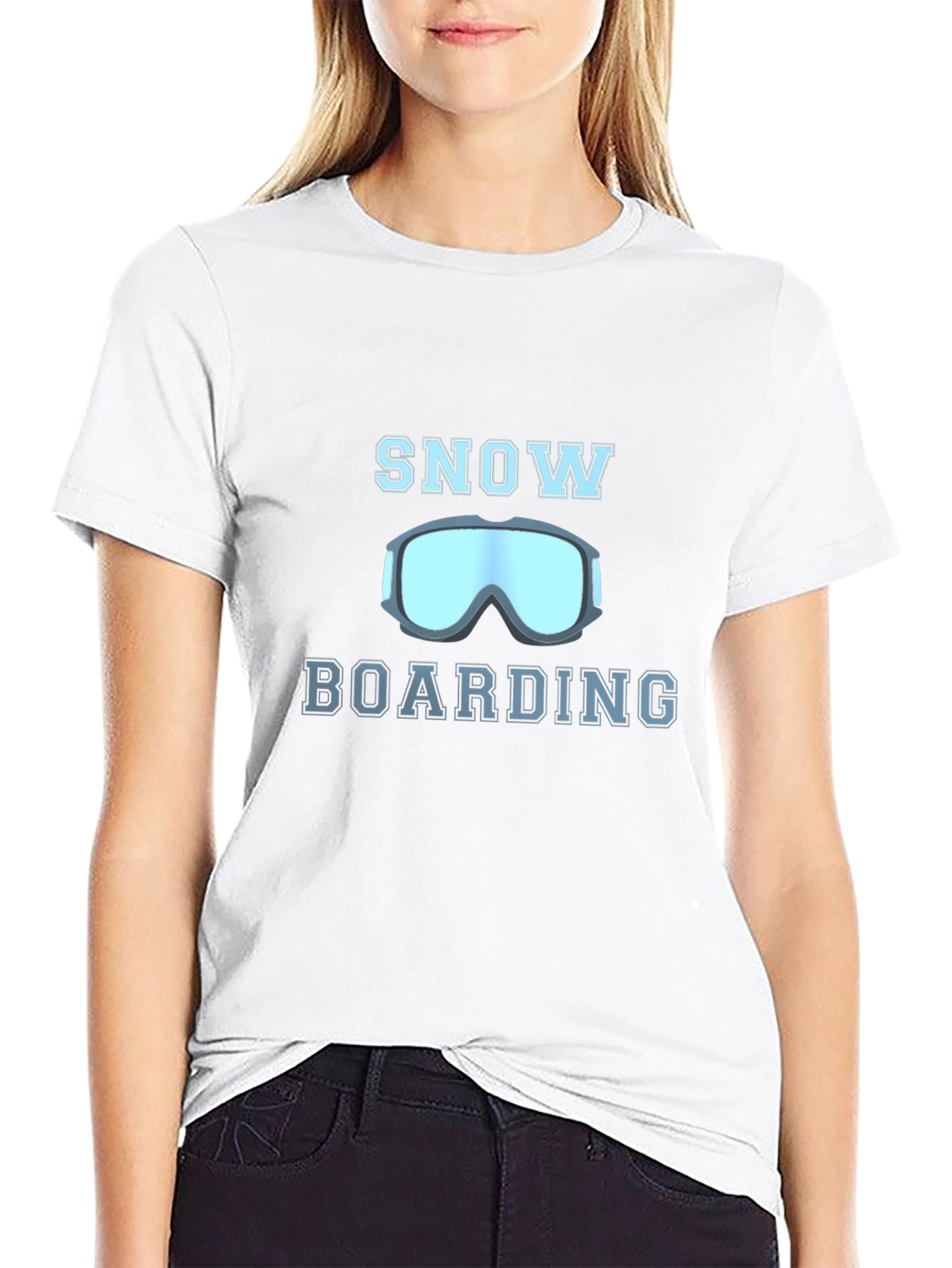 Black Snowboarding Graphic Tee - Black Cotton Blend Shirt view 9