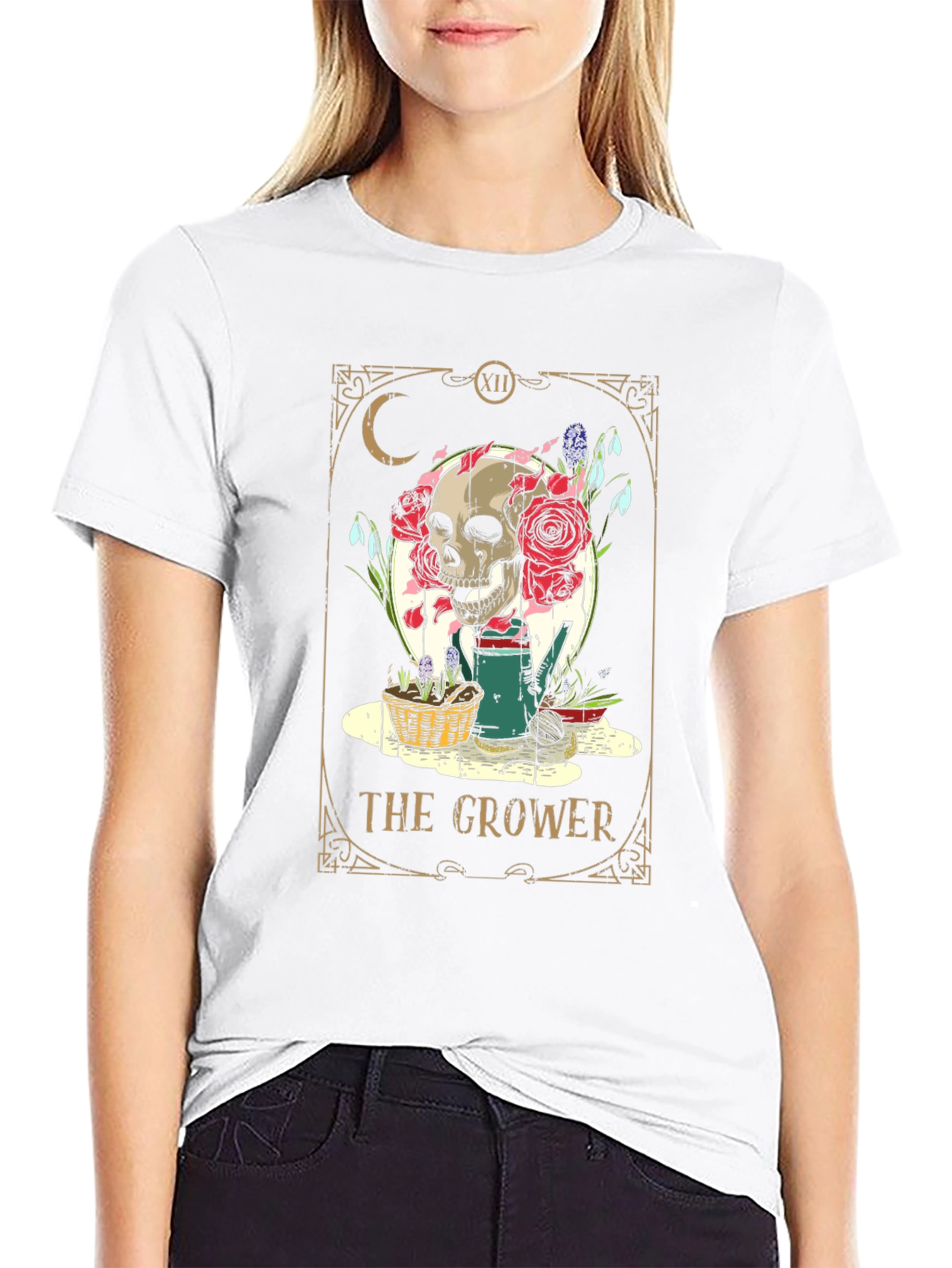 Black The Grower Tarot Card T-Shirt view 9