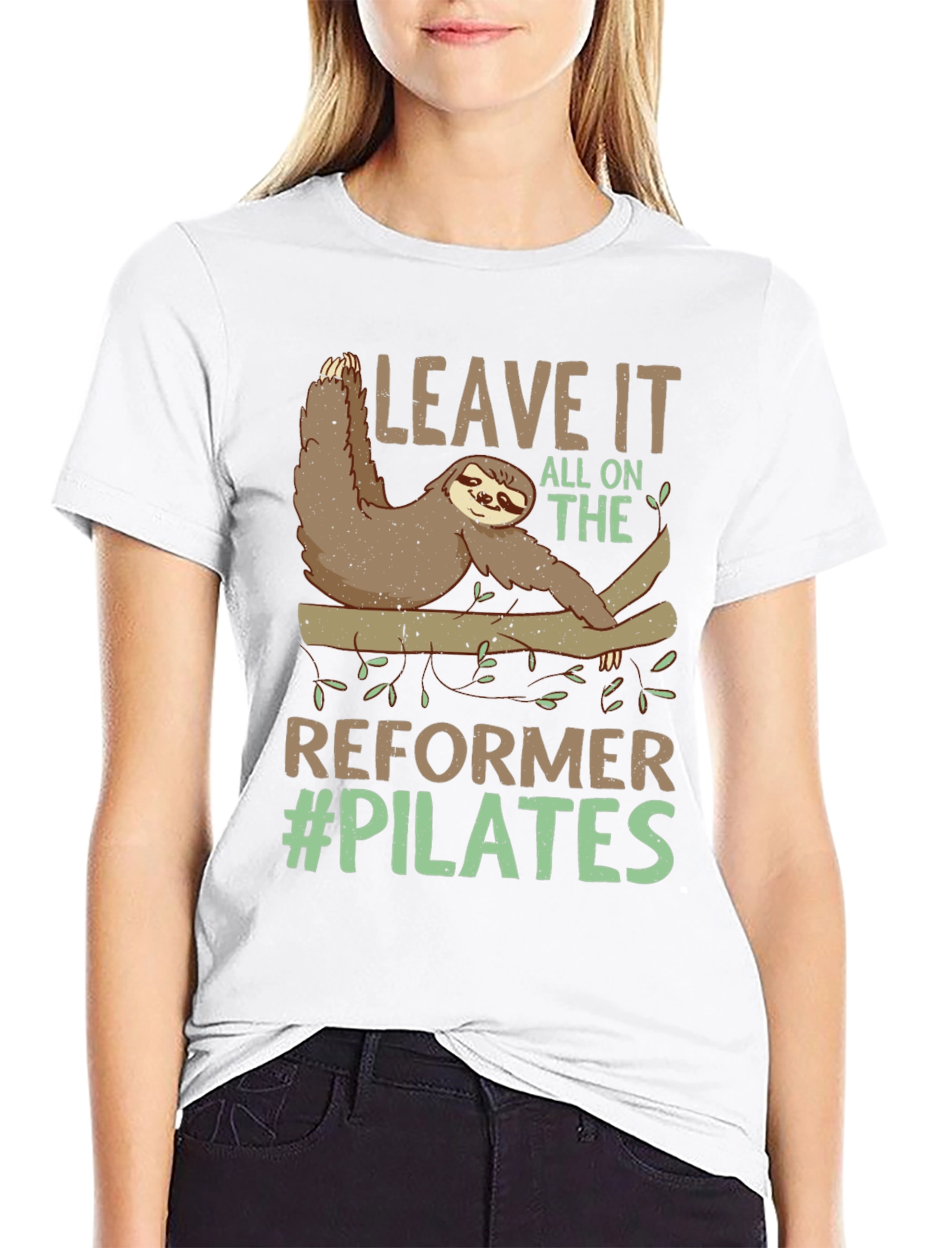Black Sloth Pilates T-Shirt - Reformer Funny Workout Tee view 9