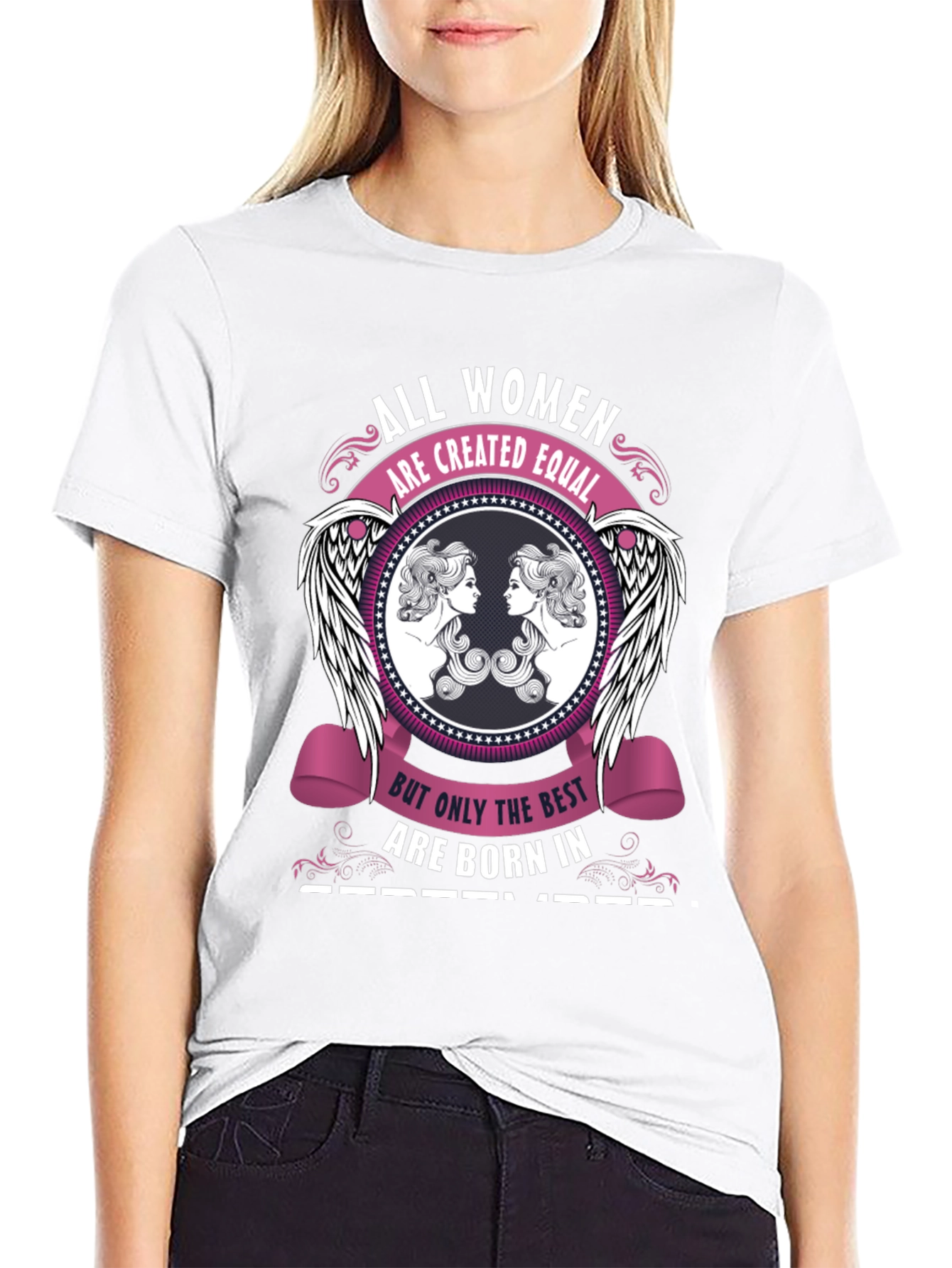 Black All Women September Birthday Graphic T-Shirt view 9