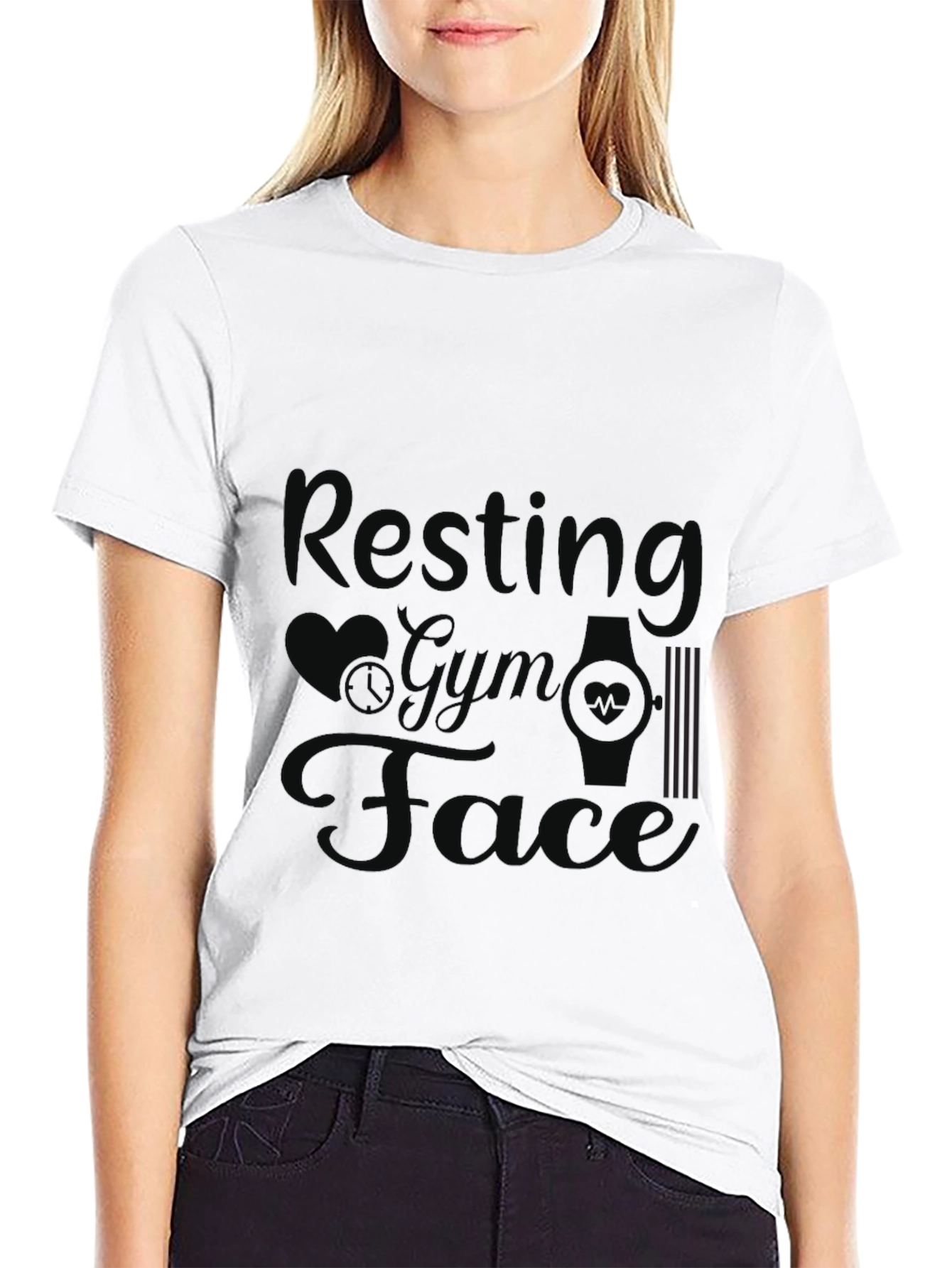 Black Resting Gym Face Graphic Tee - Black view 9