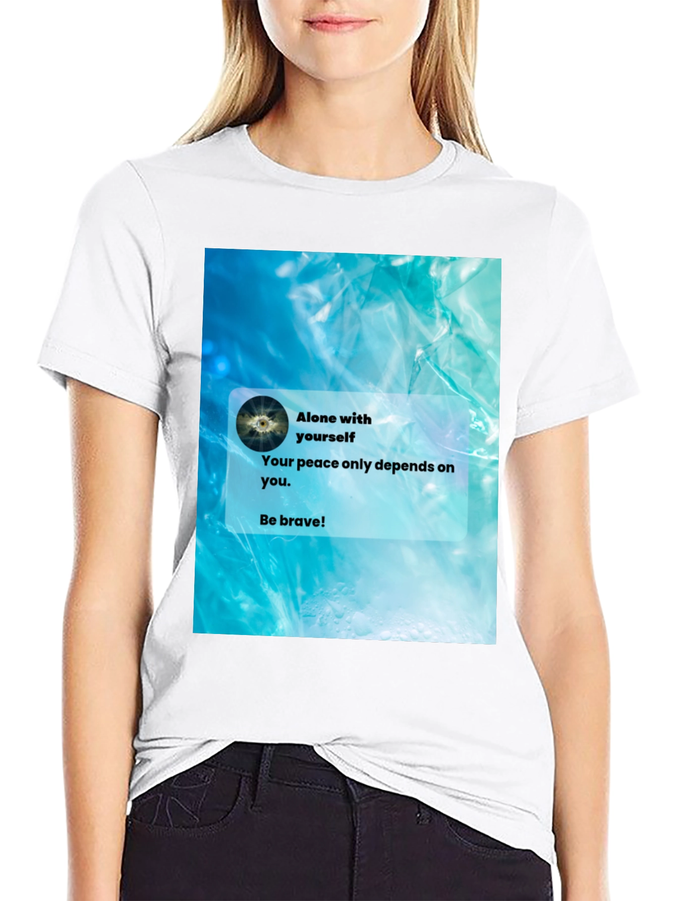 Black Alone With Yourself Graphic T-Shirt view 9