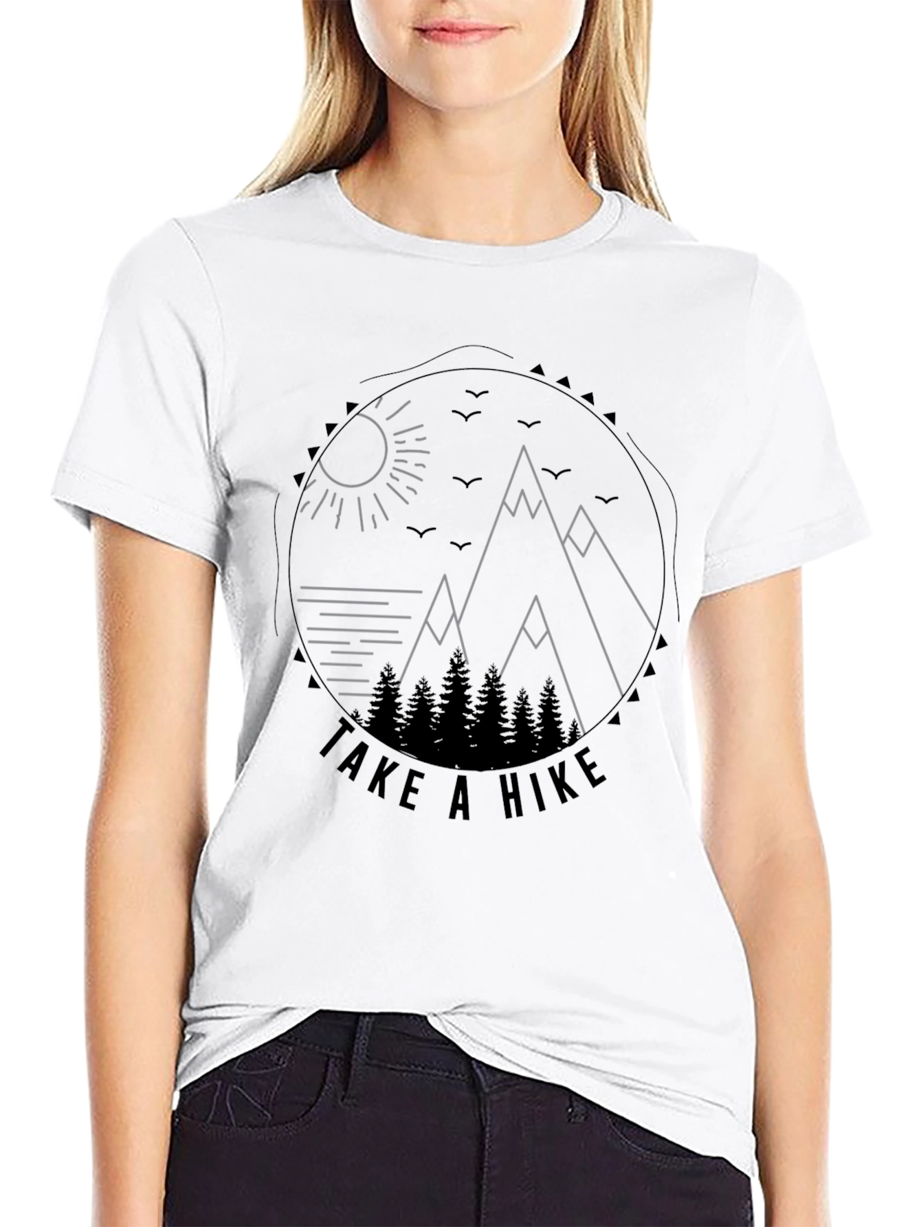 Black Black T-Shirt - "Take a Hike" Graphic Tee view 9