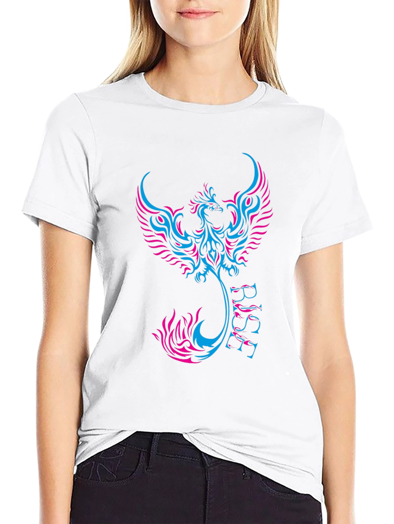 Black Phoenix Rise Graphic Black Tee view 9