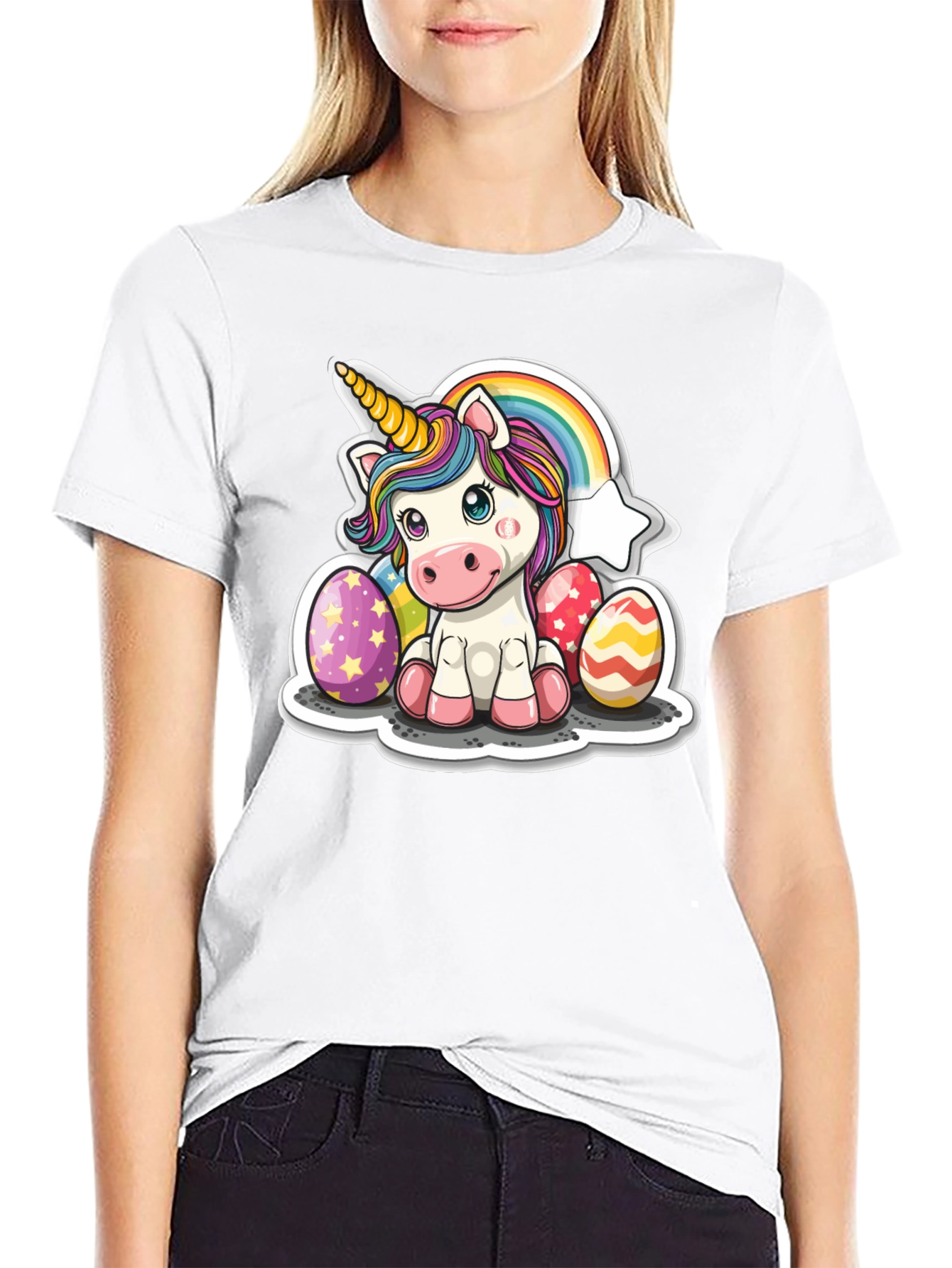 Black Unicorn Easter Egg T-Shirt view 9