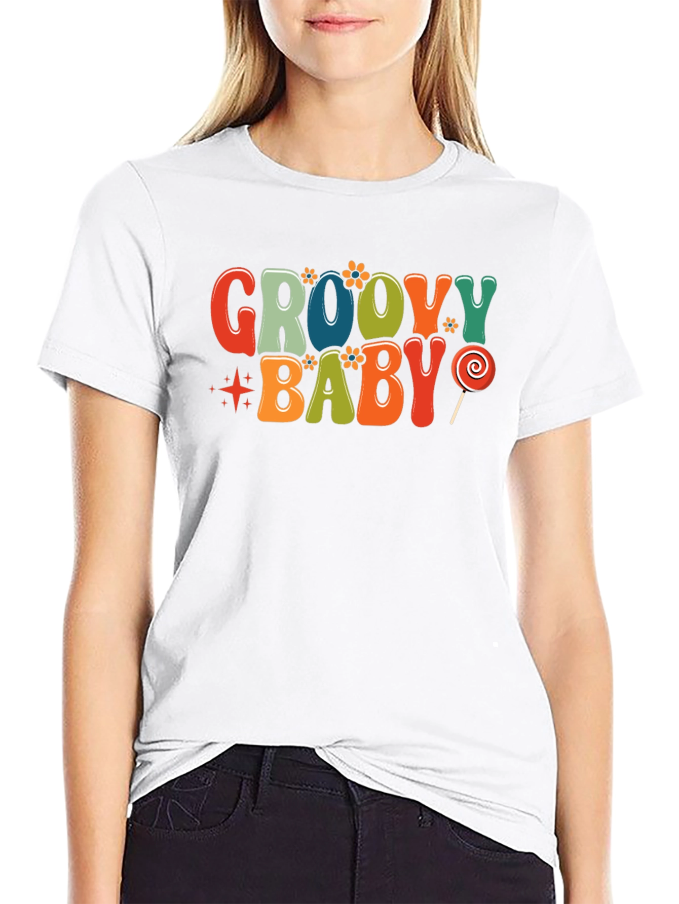 Black Groovy Baby Retro T-Shirt view 9