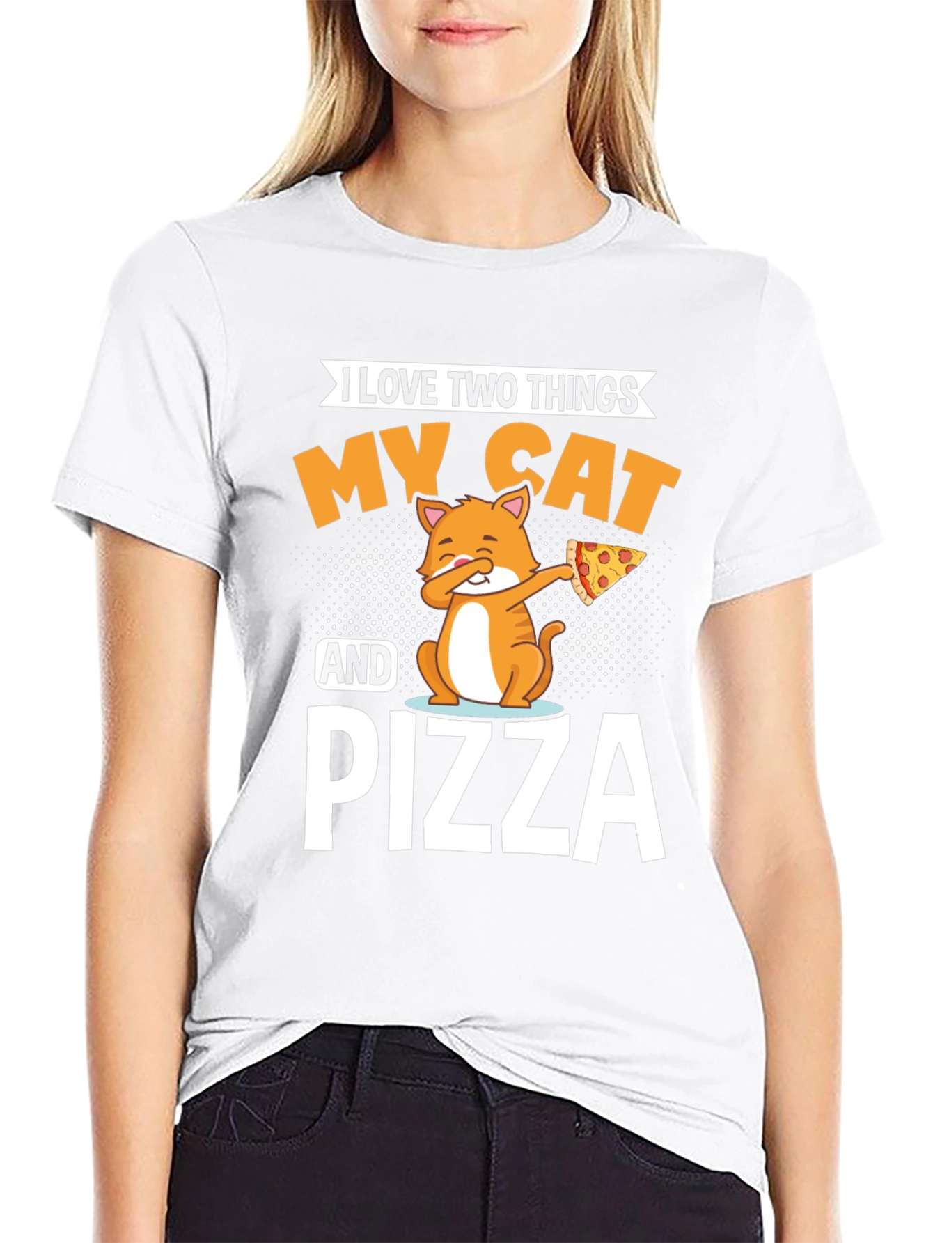 Black My Cat and Pizza T-Shirt - Funny Novelty Tee view 9