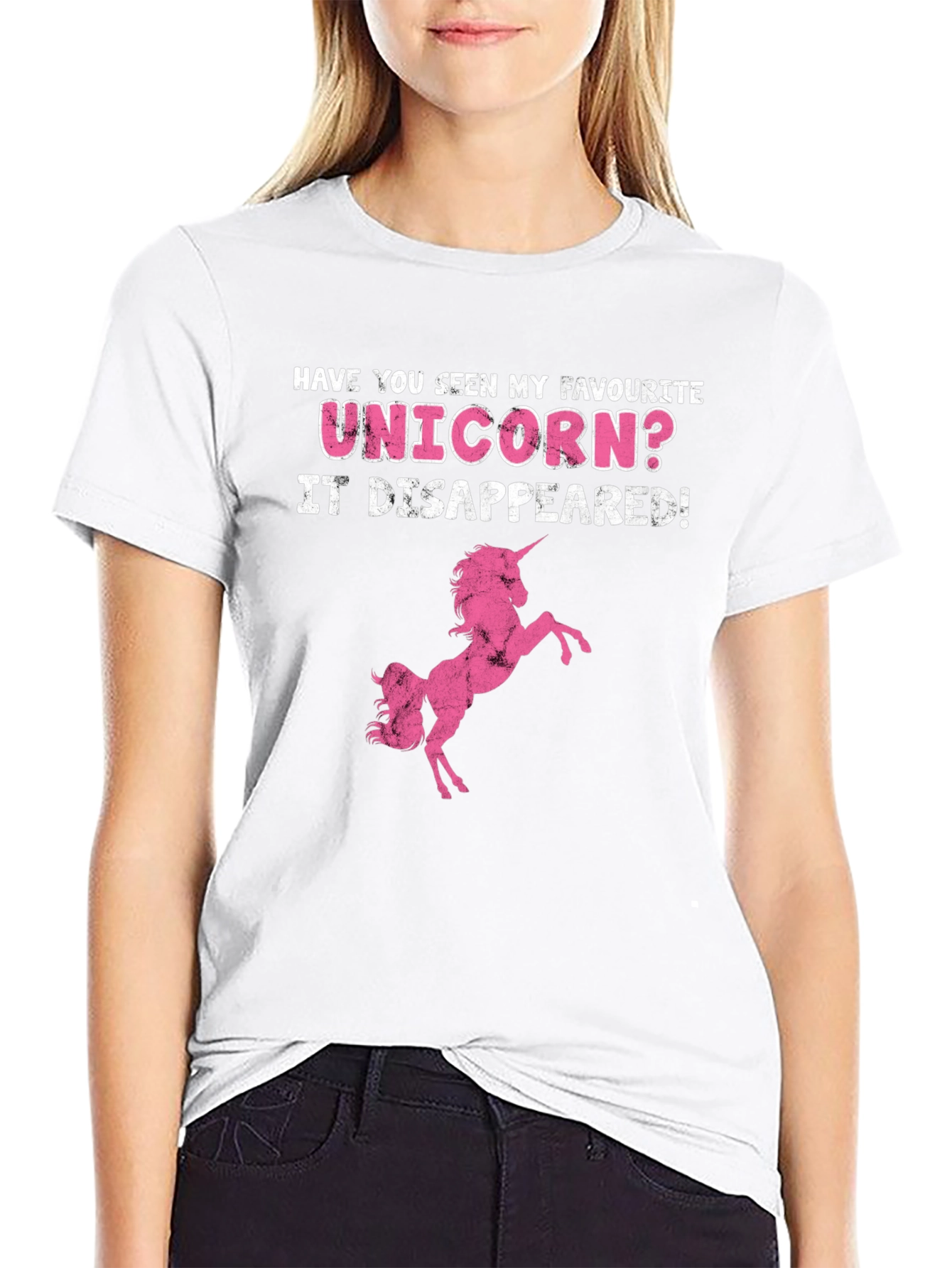 Black Unicorn Disappeared Graphic Tee - Humor Shirt view 9