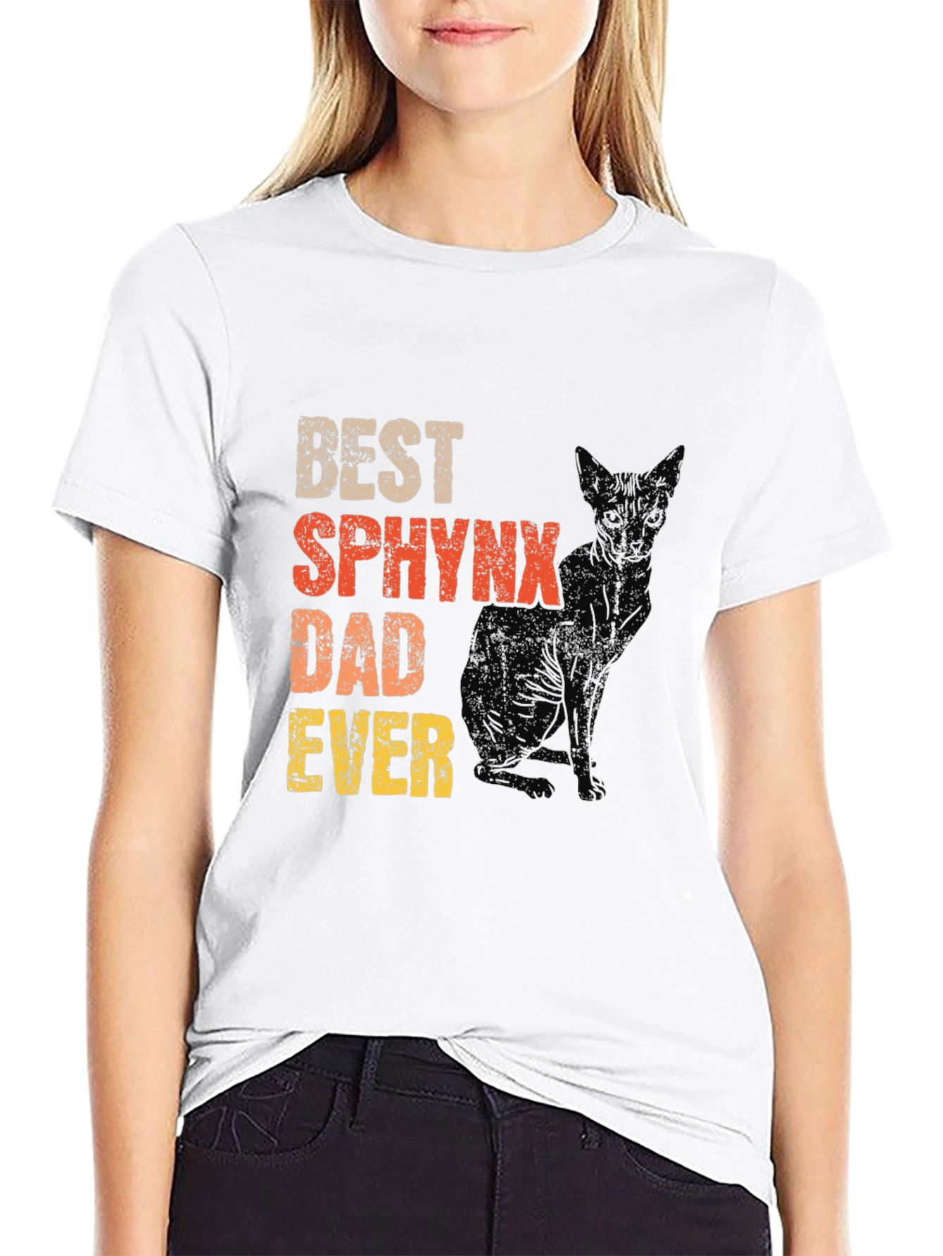 Black Best Sphynx Dad Ever T-Shirt view 9