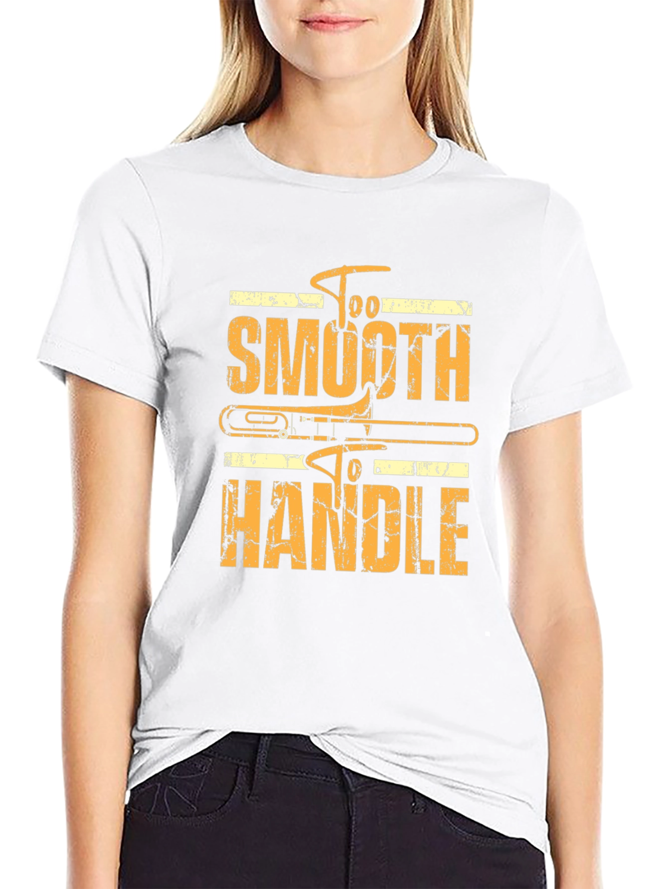 Black Too Smooth To Handle Trombone Black T-Shirt view 9