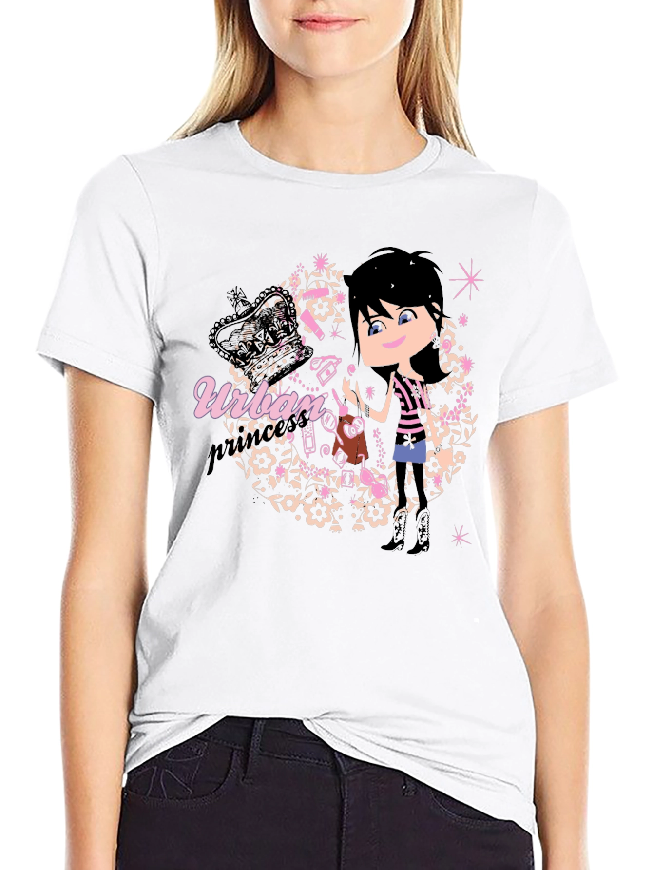 Black Urban Princess Black T-Shirt view 9