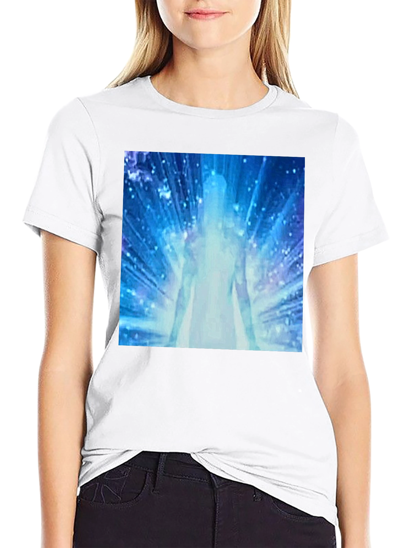 Black Astral Being T-Shirt - Cosmic Energy Design view 9