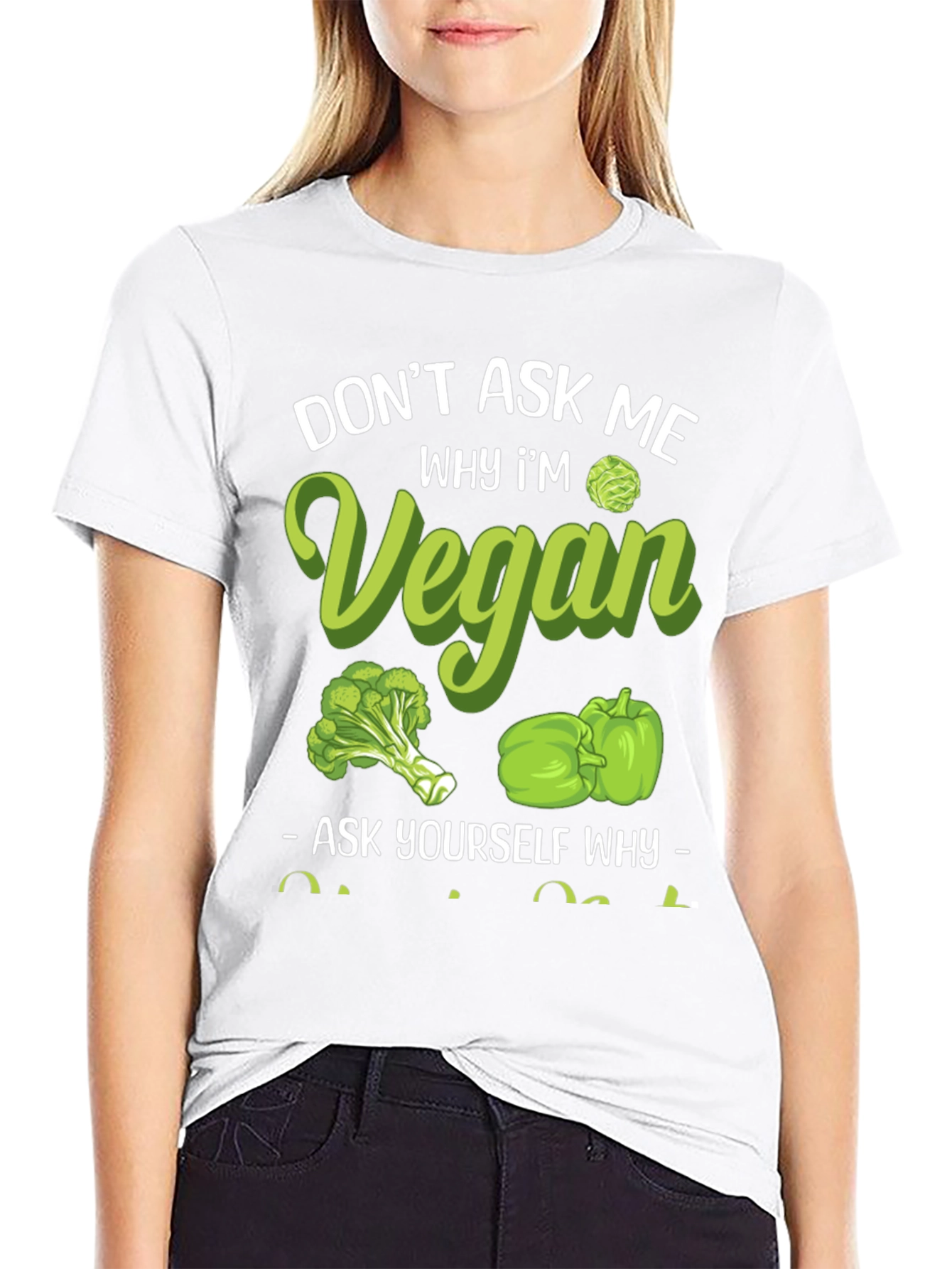 Black Vegan Graphic Tee - Don't Ask Me Why! view 9