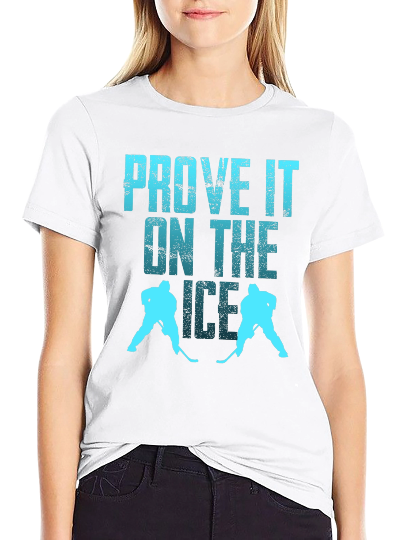 Black Prove It On The Ice Hockey Graphic Tee view 9